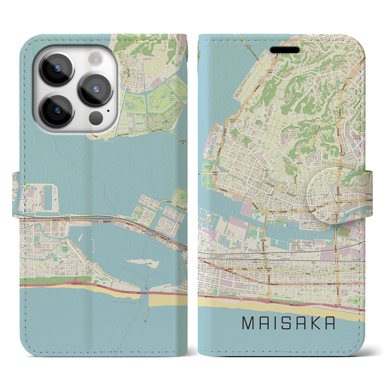 【舞阪(静岡県)】地図柄iPhoneケース(手帳タイプ)