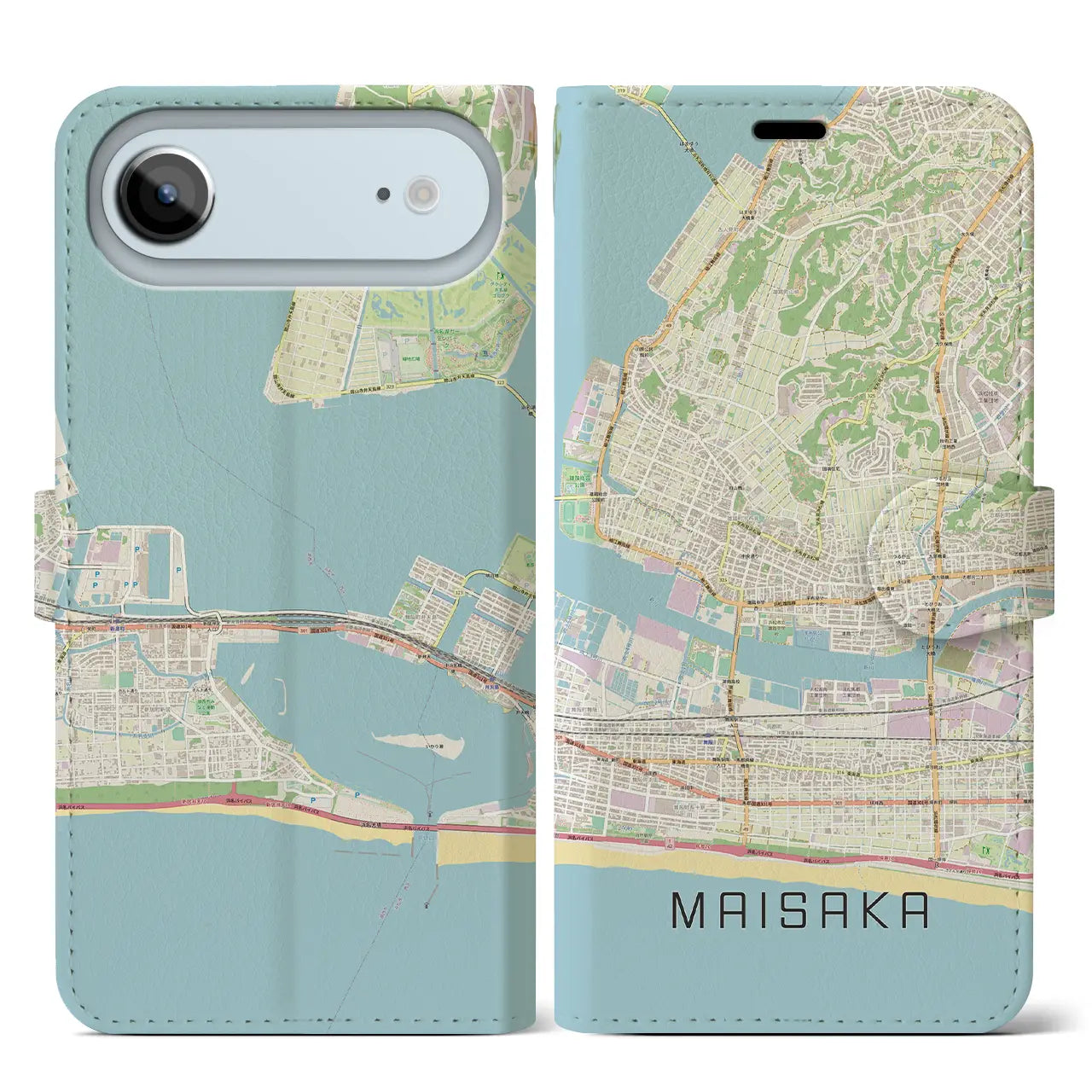 【舞阪(静岡県)】地図柄iPhoneケース(手帳タイプ)