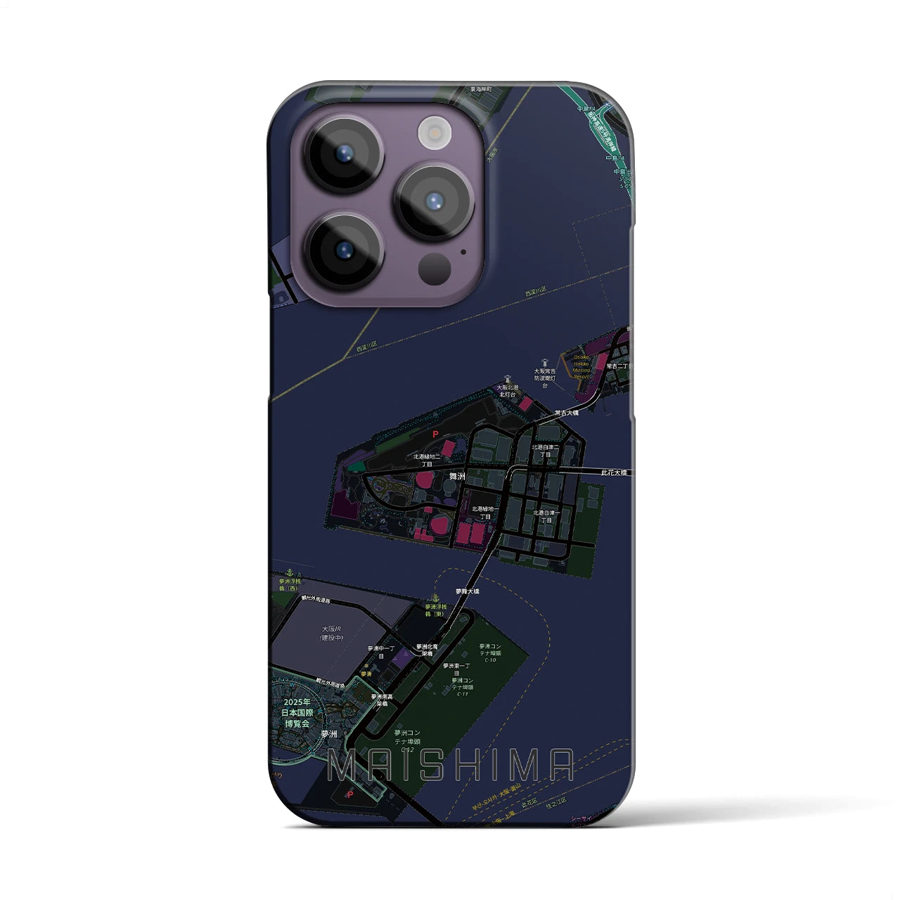 【舞洲(大阪府)】地図柄iPhoneケース(バックカバータイプ)