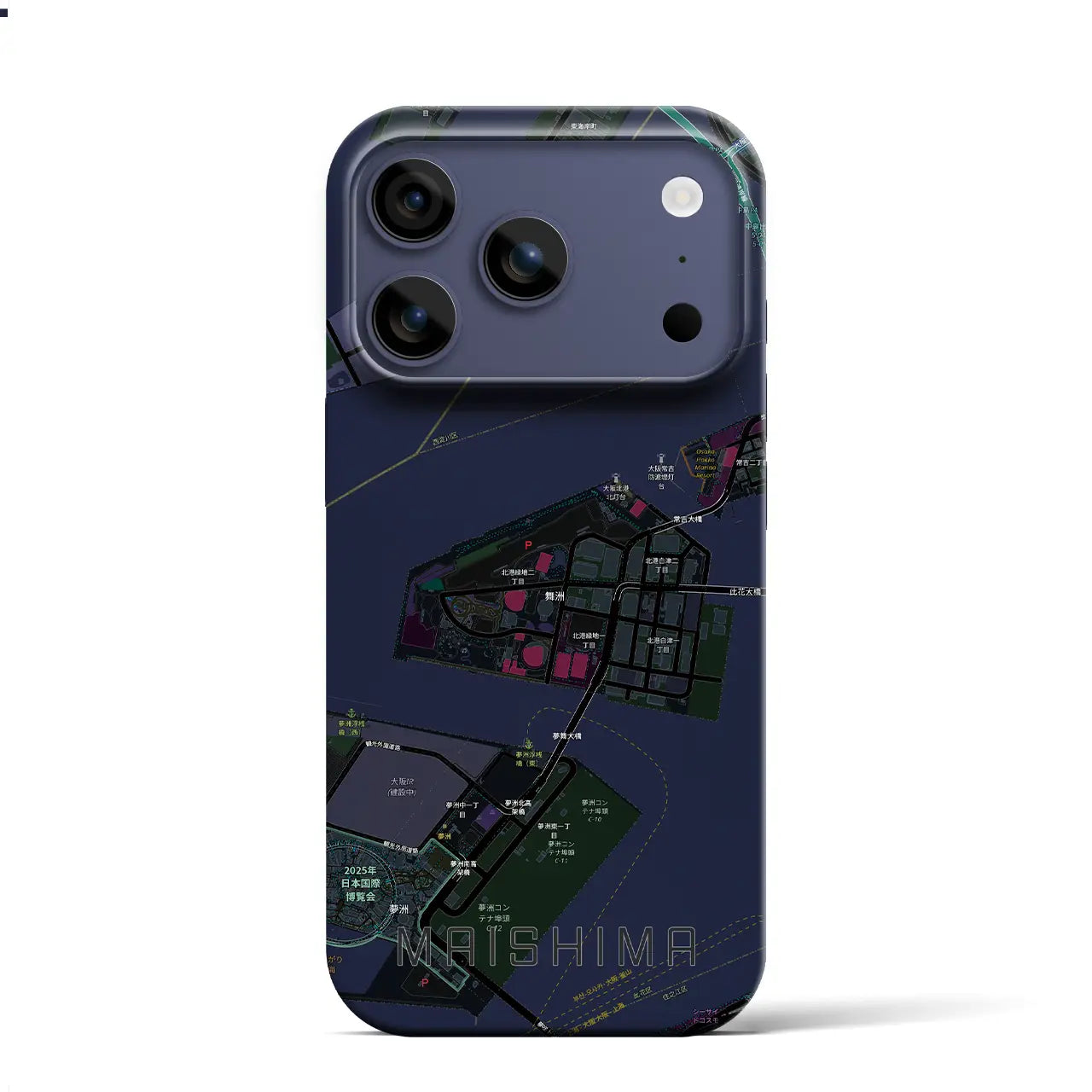 【舞洲(大阪府)】地図柄iPhoneケース(バックカバータイプ)