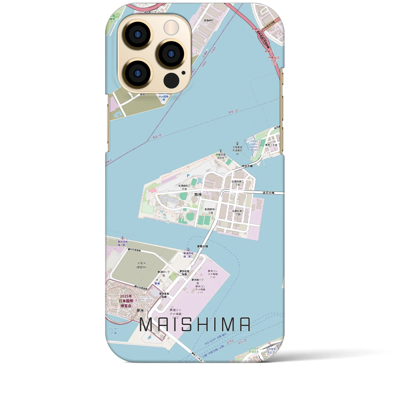 【舞洲(大阪府)】地図柄iPhoneケース(バックカバータイプ)