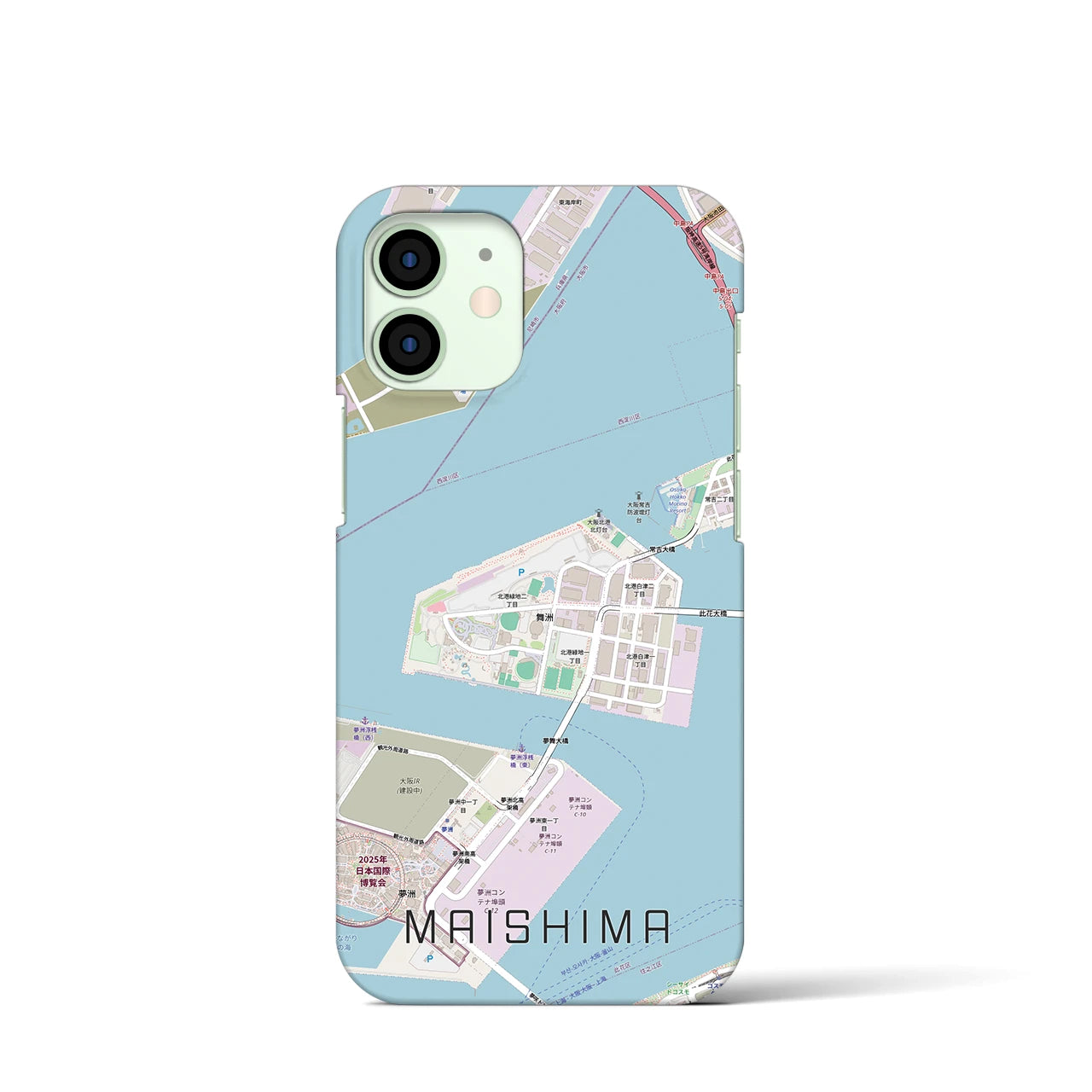 【舞洲(大阪府)】地図柄iPhoneケース(バックカバータイプ)