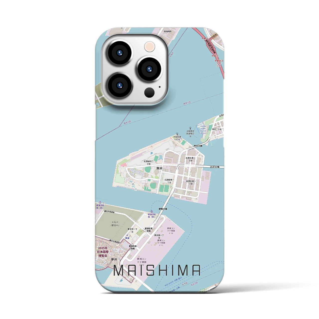 【舞洲(大阪府)】地図柄iPhoneケース(バックカバータイプ)