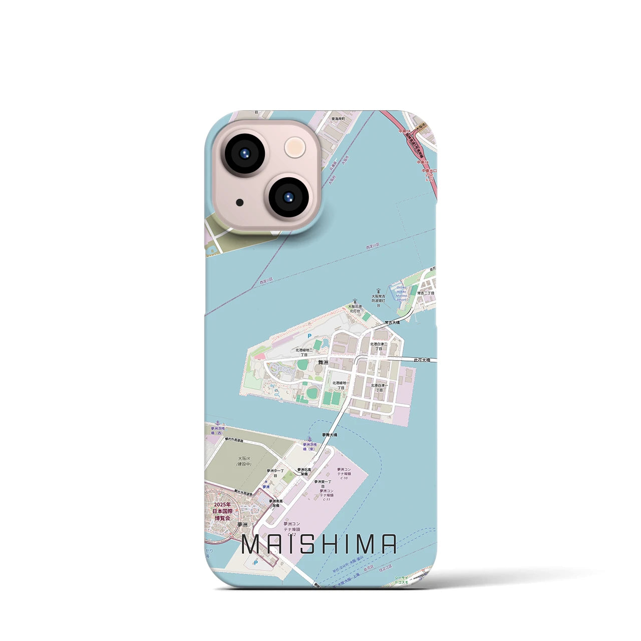 【舞洲(大阪府)】地図柄iPhoneケース(バックカバータイプ)
