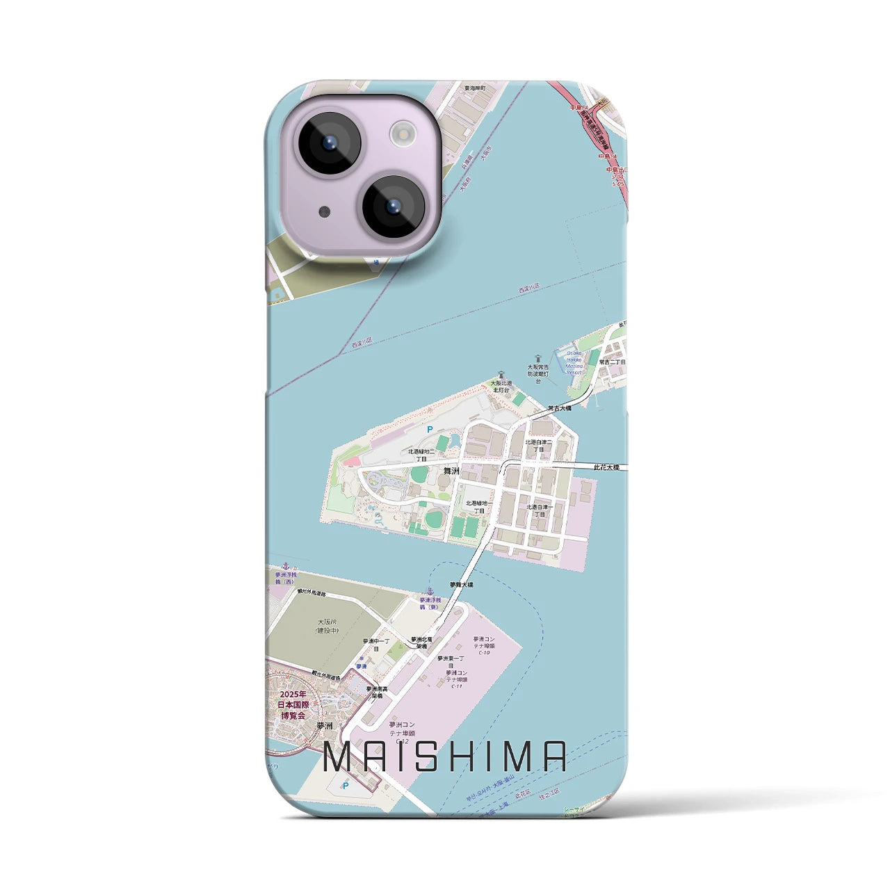【舞洲(大阪府)】地図柄iPhoneケース(バックカバータイプ)