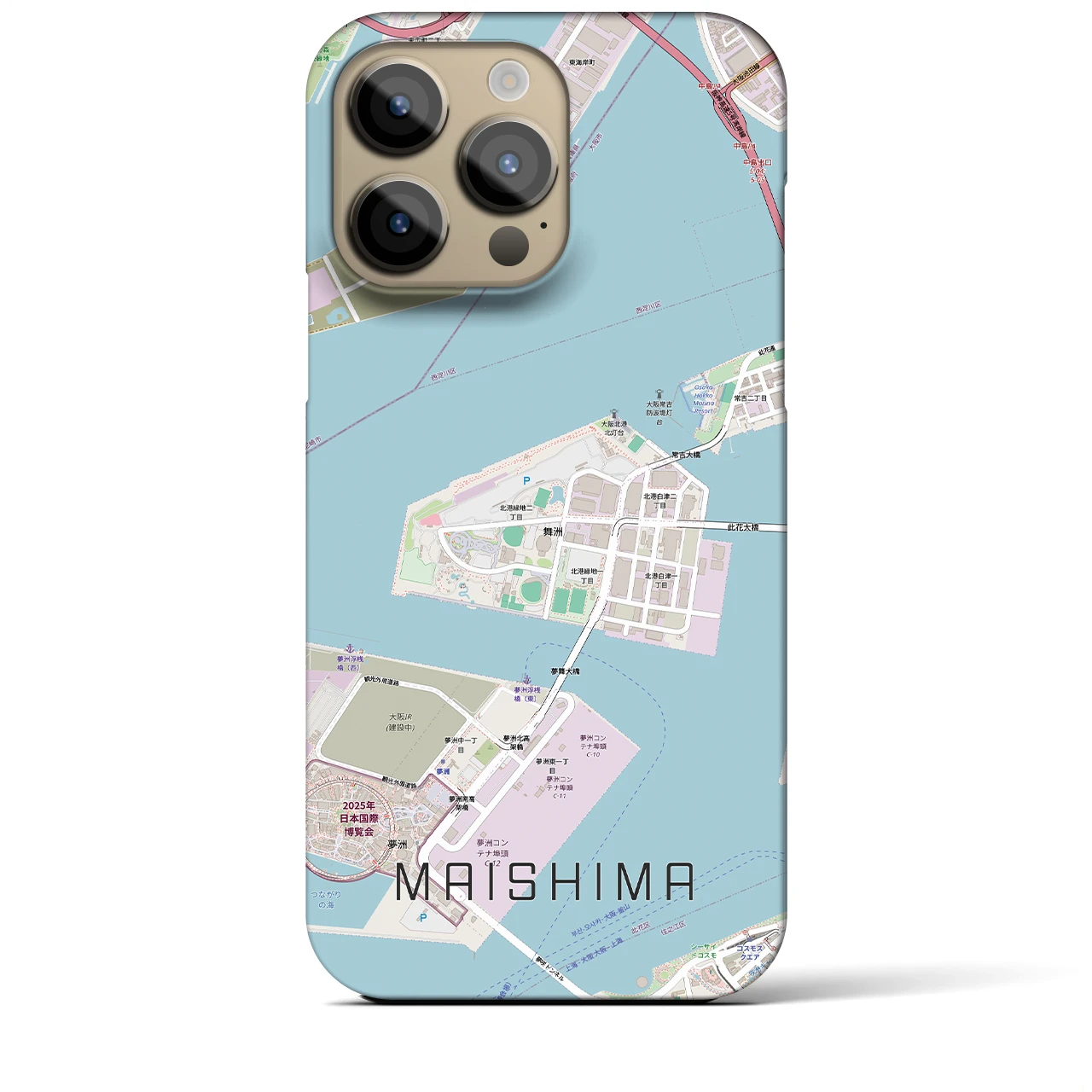 【舞洲(大阪府)】地図柄iPhoneケース(バックカバータイプ)