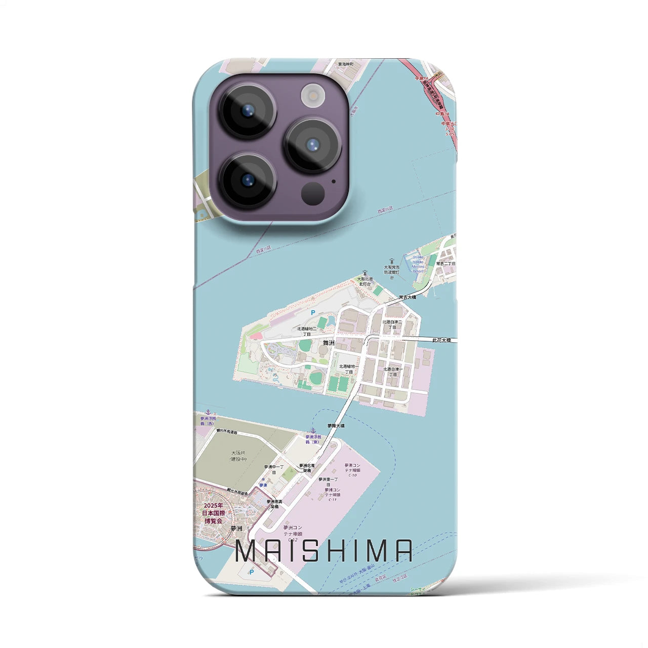 【舞洲(大阪府)】地図柄iPhoneケース(バックカバータイプ)