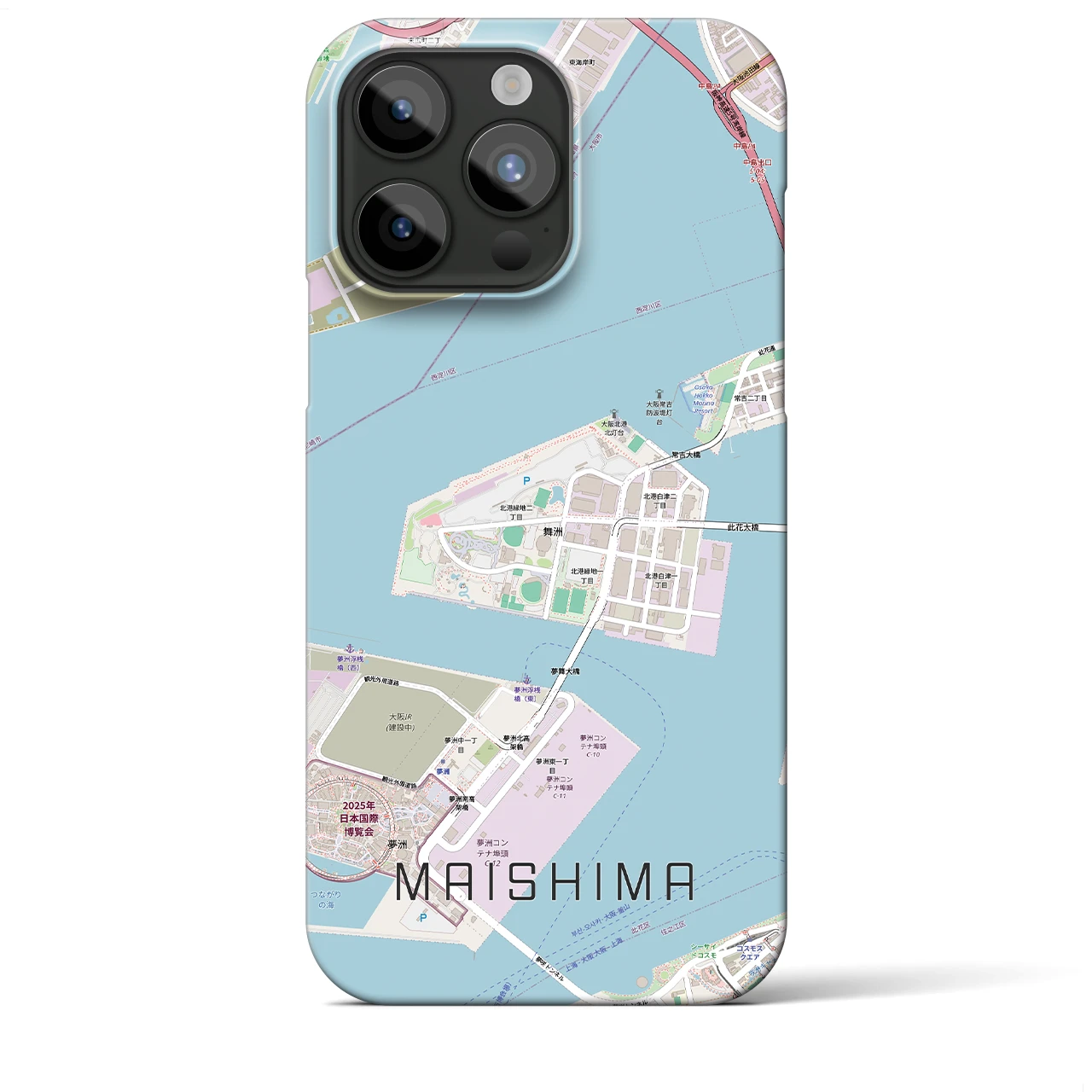 【舞洲(大阪府)】地図柄iPhoneケース(バックカバータイプ)