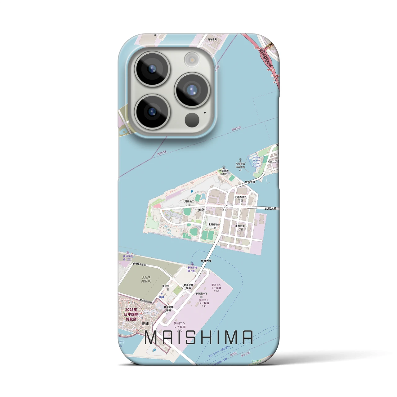 【舞洲(大阪府)】地図柄iPhoneケース(バックカバータイプ)