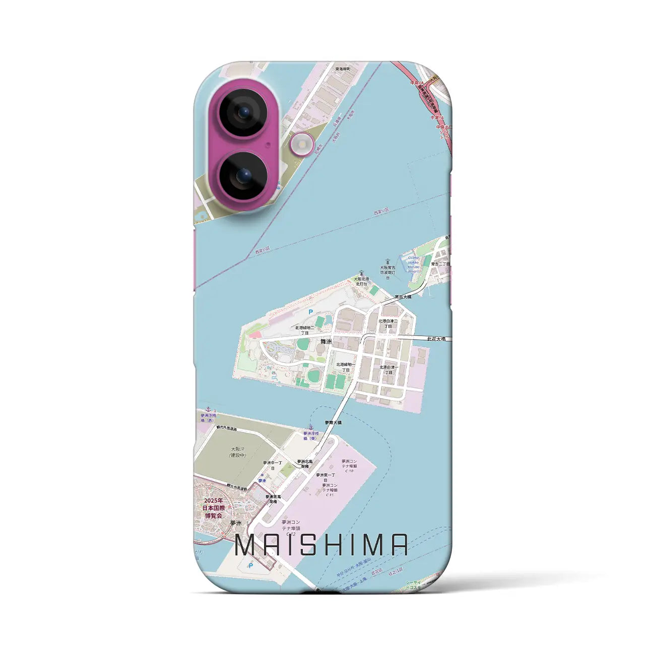 【舞洲(大阪府)】地図柄iPhoneケース(バックカバータイプ)