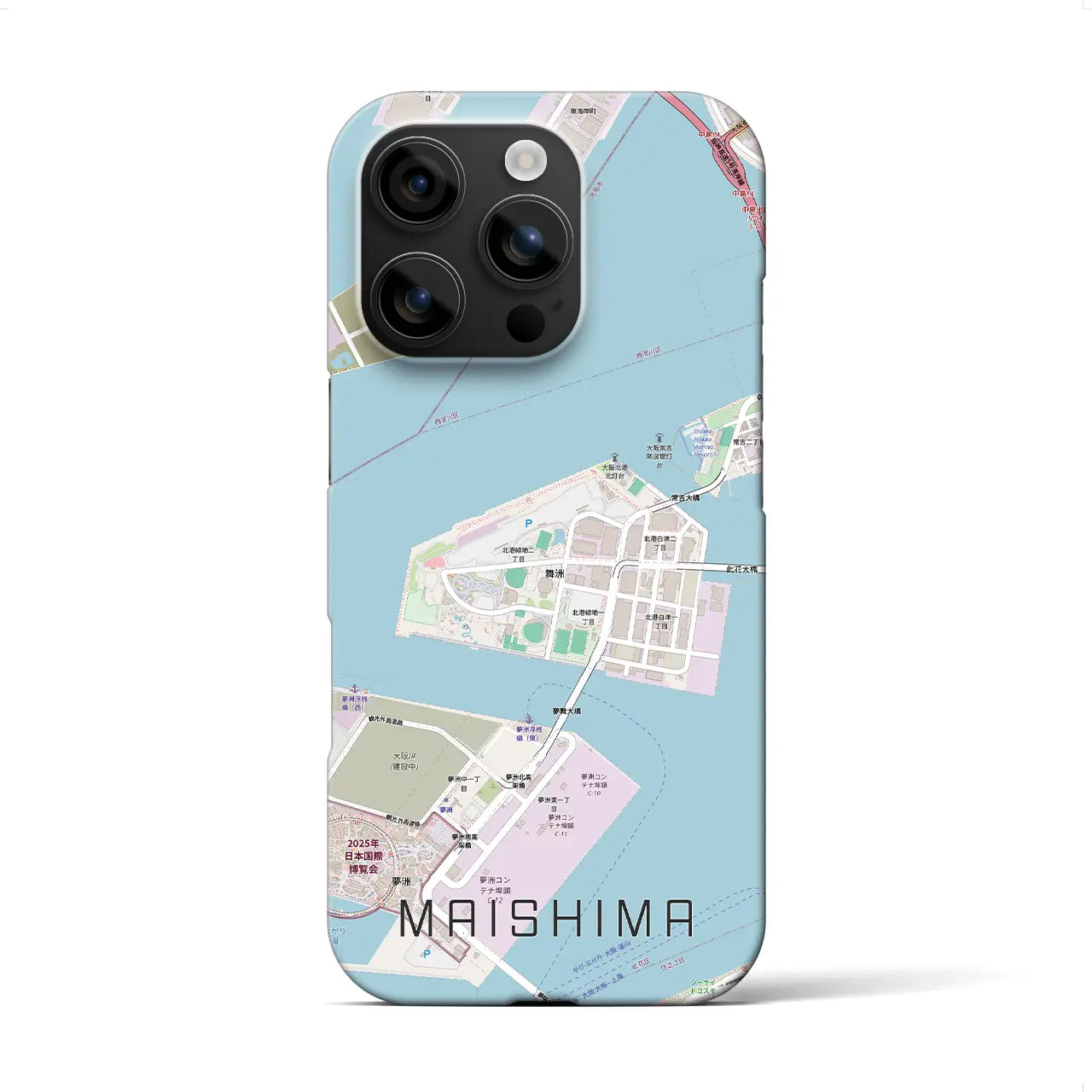 【舞洲(大阪府)】地図柄iPhoneケース(バックカバータイプ)