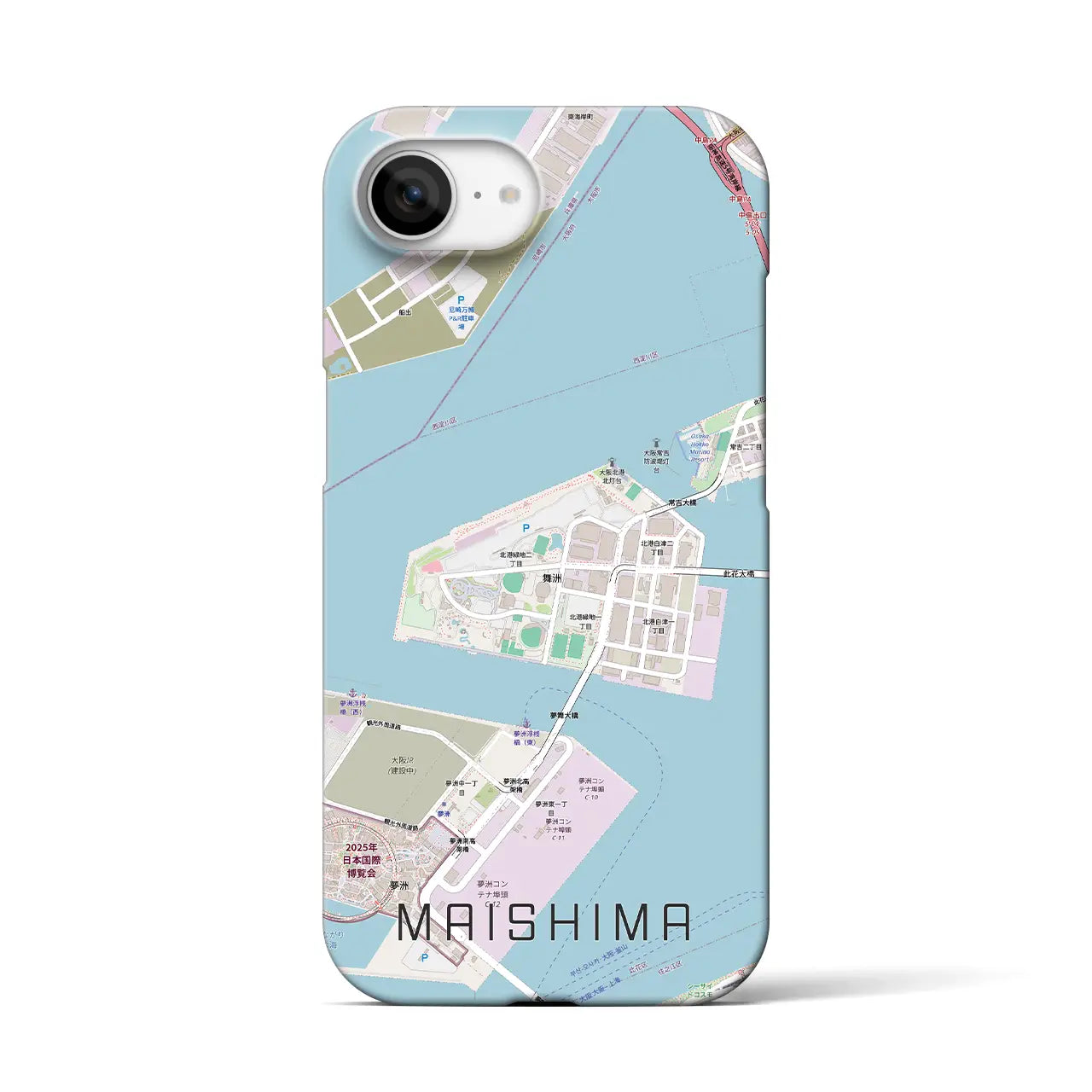 【舞洲(大阪府)】地図柄iPhoneケース(バックカバータイプ)