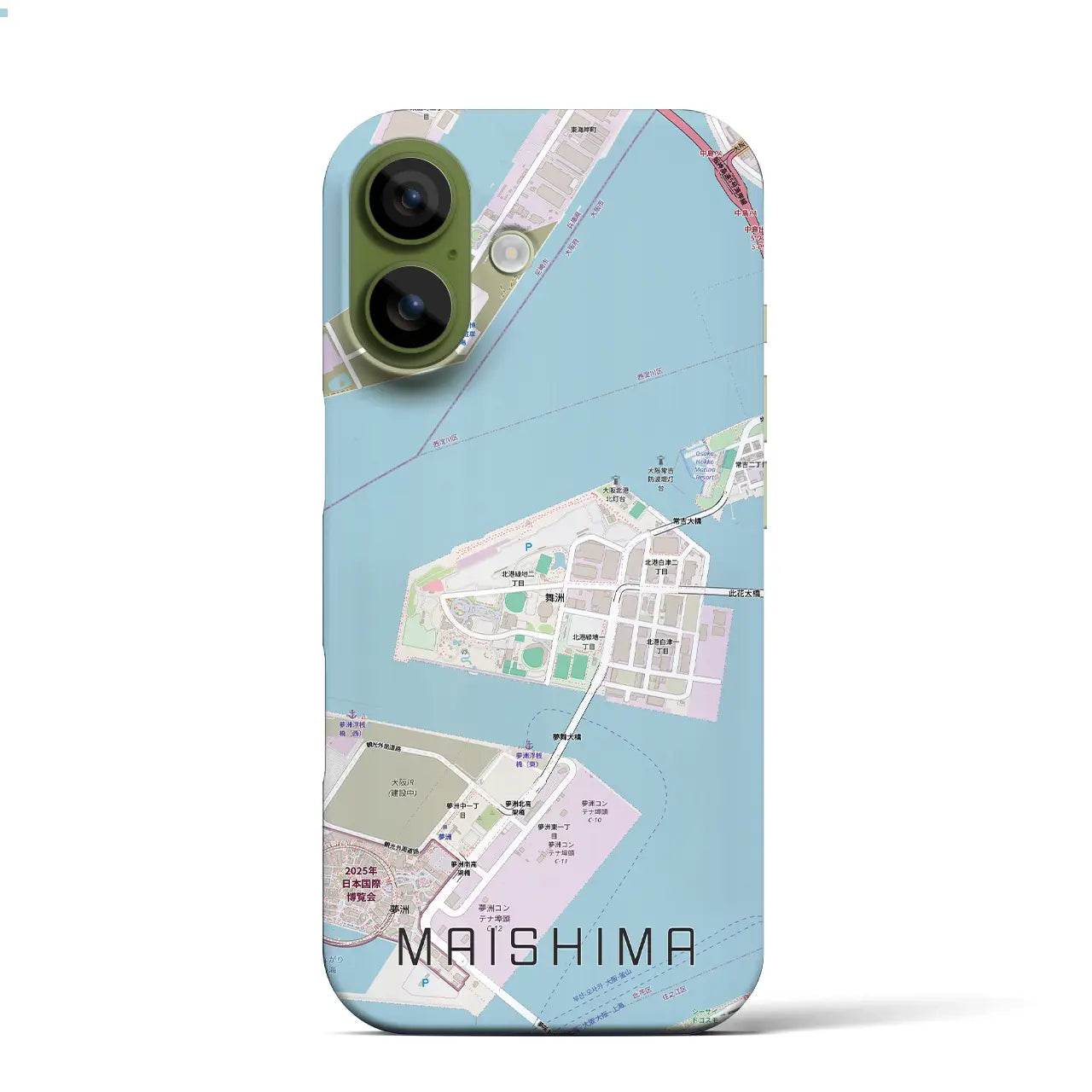 【舞洲(大阪府)】地図柄iPhoneケース(バックカバータイプ)