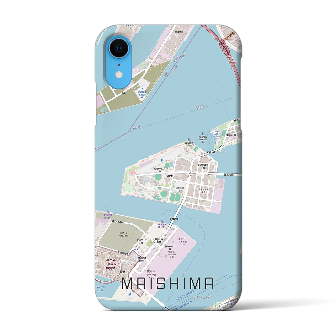 【舞洲(大阪府)】地図柄iPhoneケース(バックカバータイプ)
