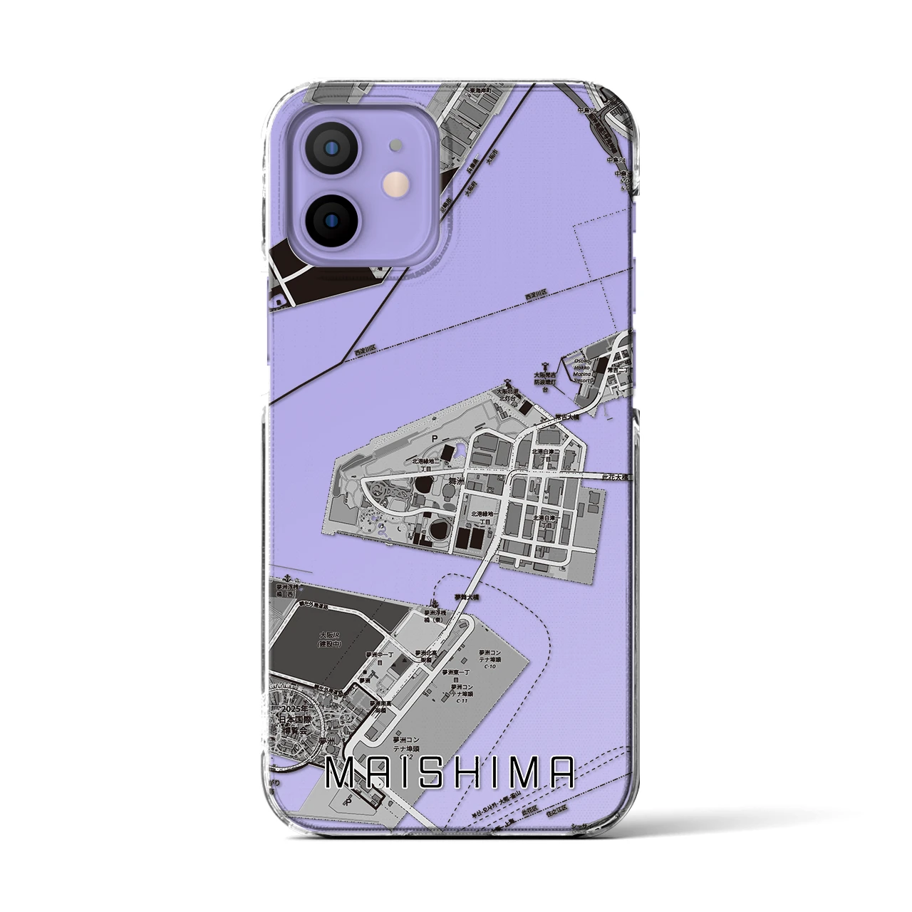 【舞洲(大阪府)】地図柄iPhoneケース(クリアタイプ)