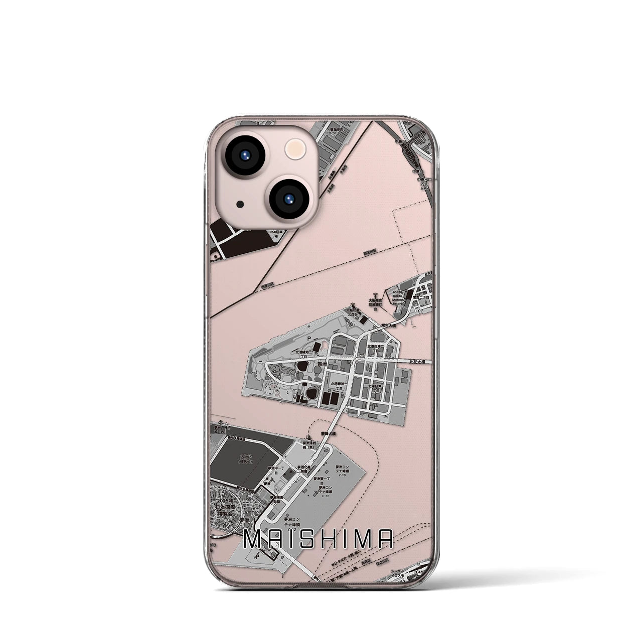 【舞洲(大阪府)】地図柄iPhoneケース(クリアタイプ)