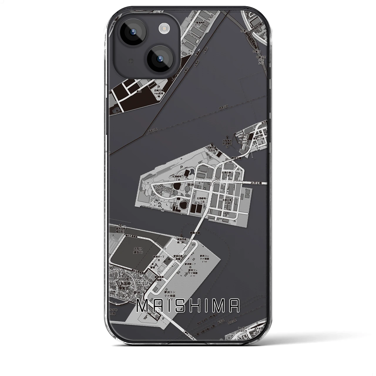 【舞洲(大阪府)】地図柄iPhoneケース(クリアタイプ)
