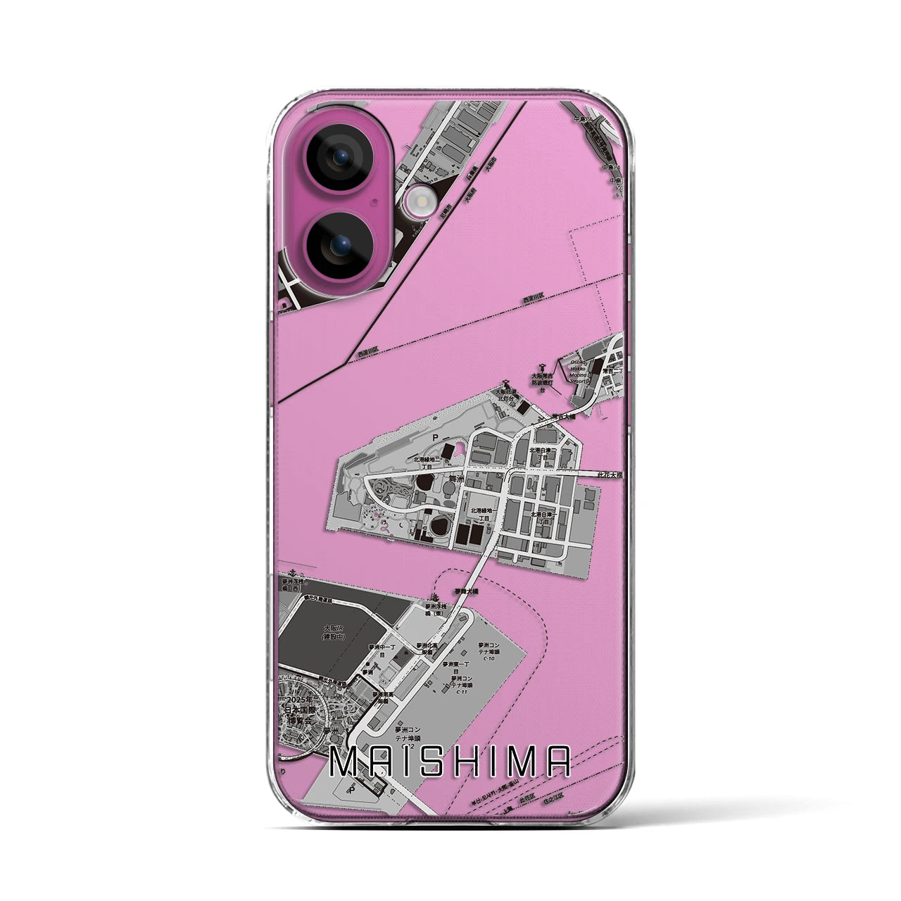 【舞洲(大阪府)】地図柄iPhoneケース(クリアタイプ)