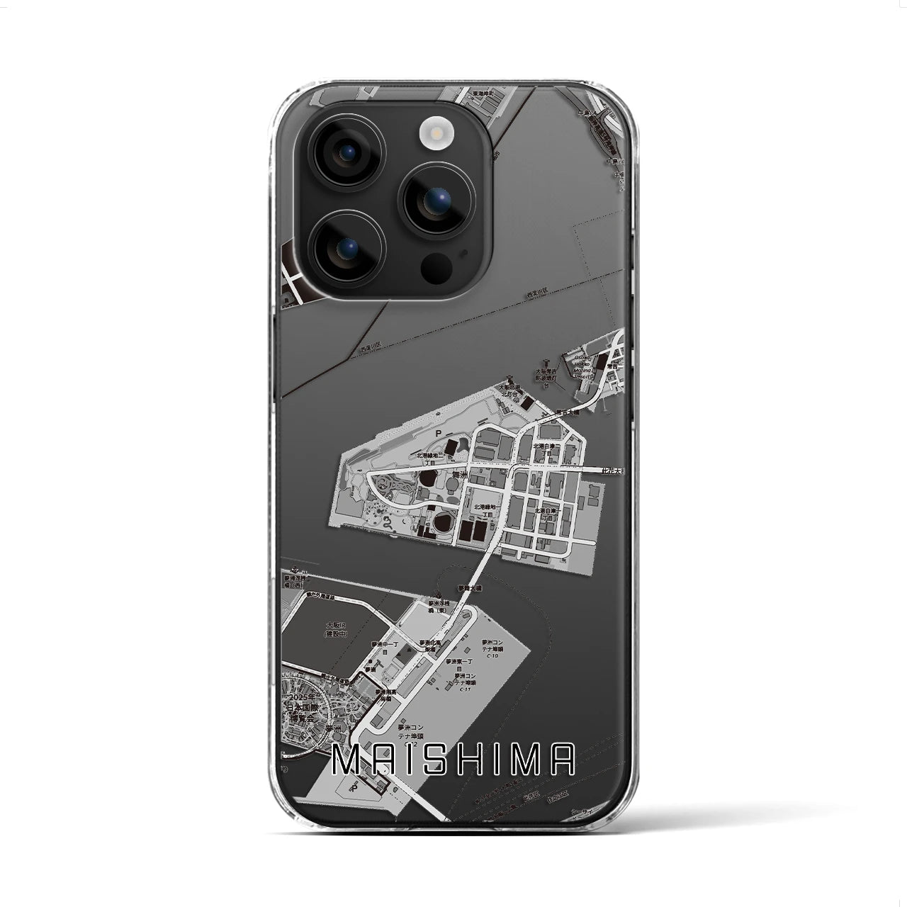 【舞洲(大阪府)】地図柄iPhoneケース(クリアタイプ)
