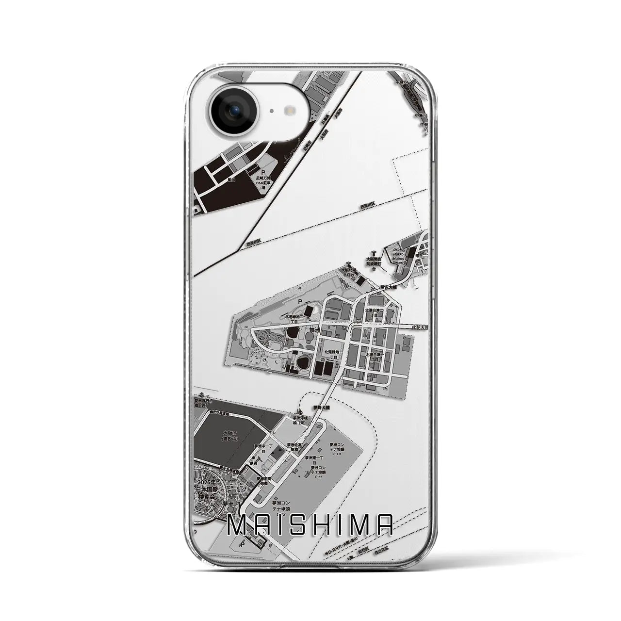 【舞洲(大阪府)】地図柄iPhoneケース(クリアタイプ)