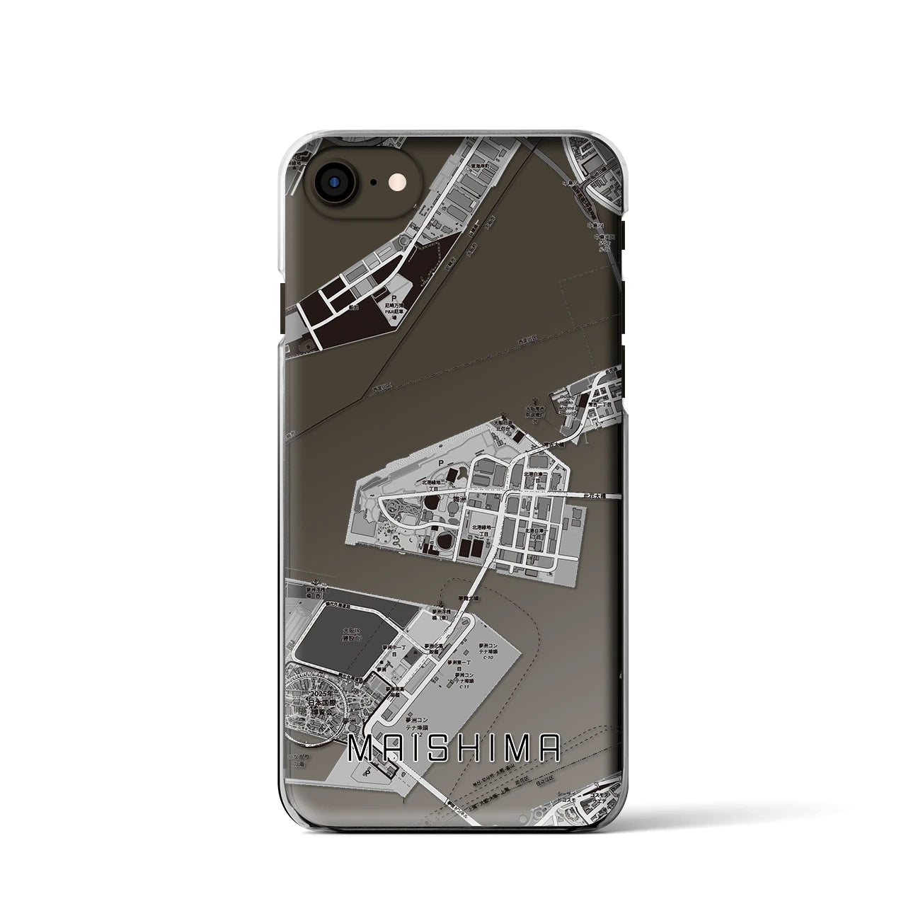 【舞洲(大阪府)】地図柄iPhoneケース(クリアタイプ)