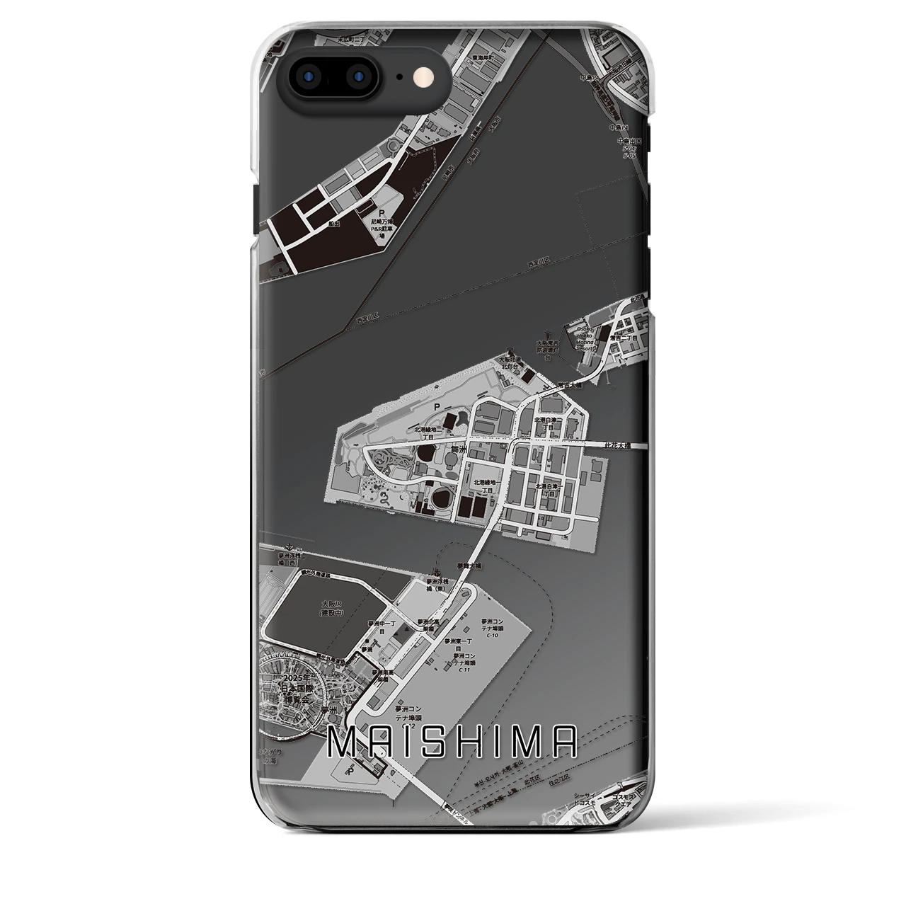 【舞洲(大阪府)】地図柄iPhoneケース(クリアタイプ)