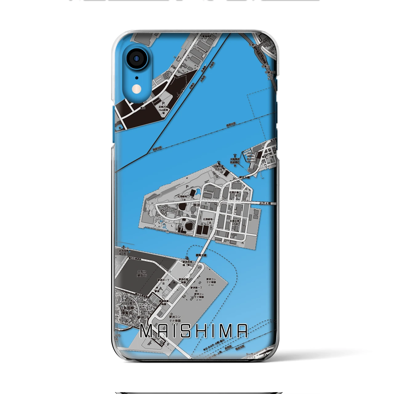 【舞洲(大阪府)】地図柄iPhoneケース(クリアタイプ)