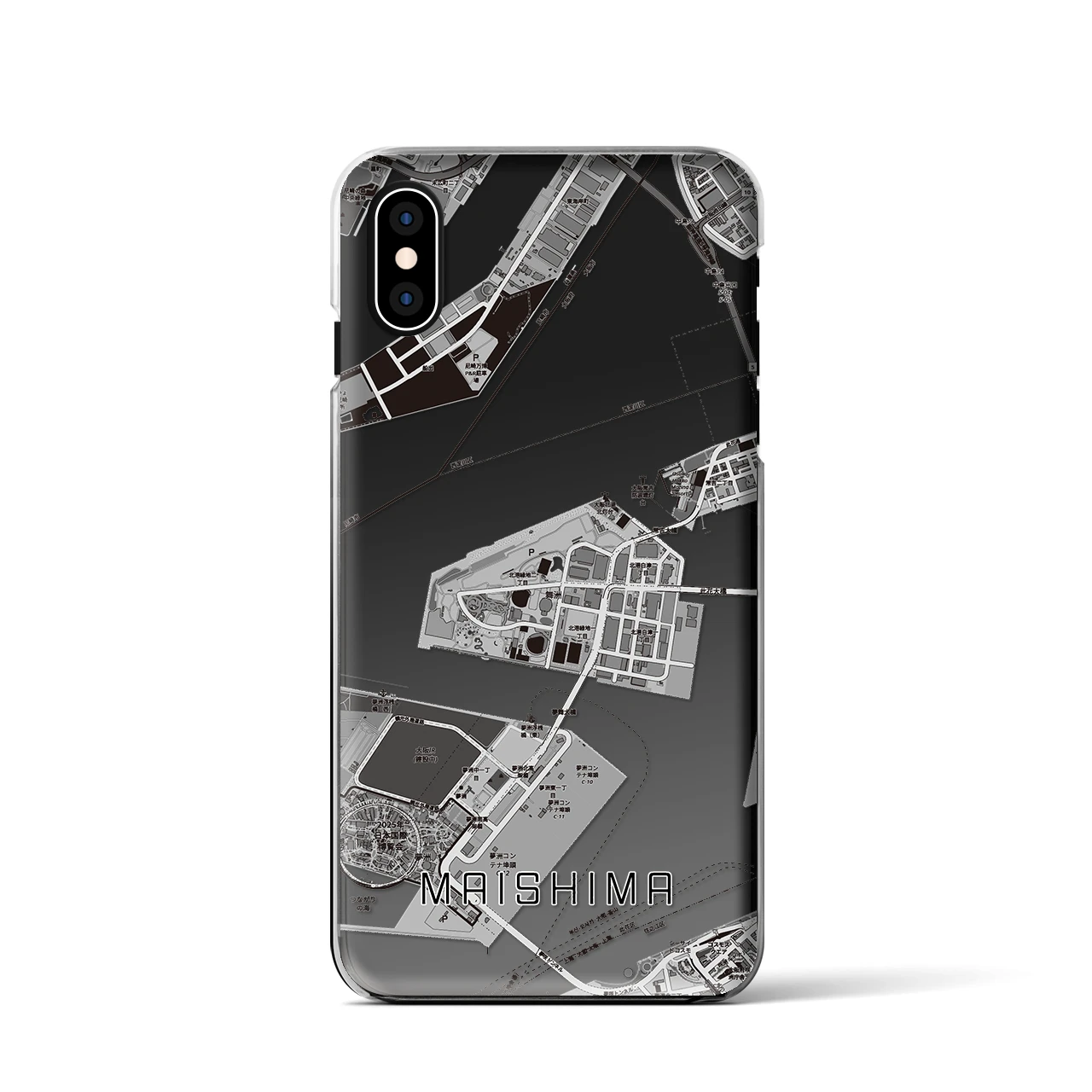 【舞洲(大阪府)】地図柄iPhoneケース(クリアタイプ)
