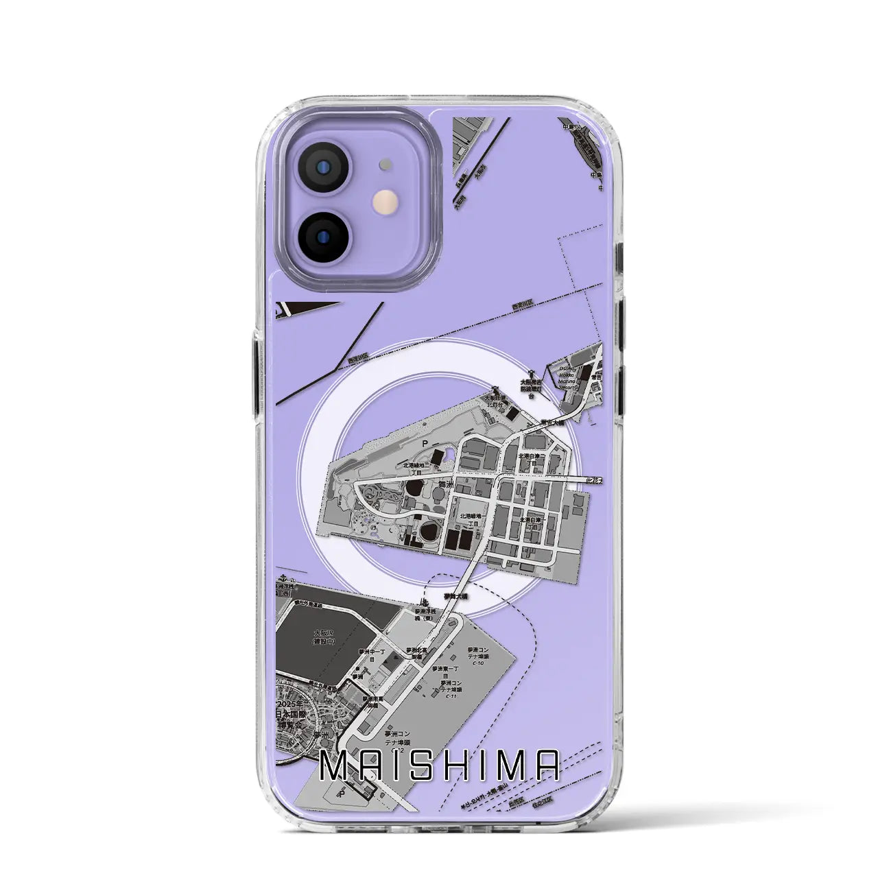 【舞洲(大阪府)】地図柄iPhoneケース(MagSafeタイプ)