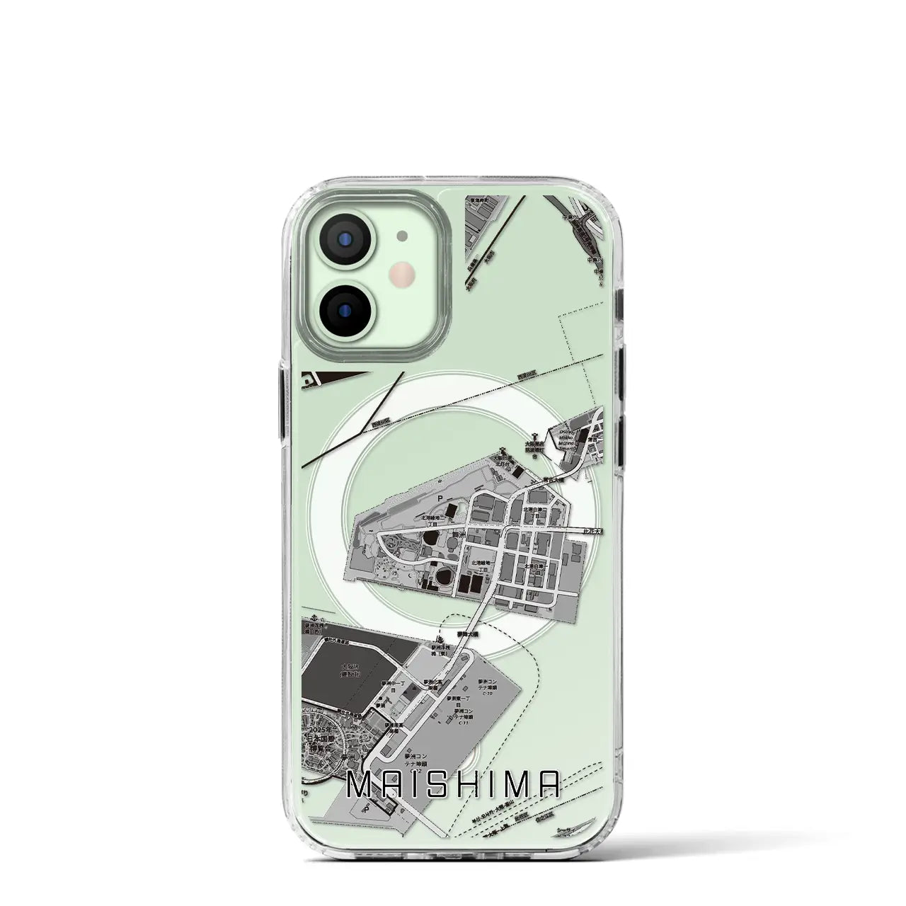 【舞洲(大阪府)】地図柄iPhoneケース(MagSafeタイプ)