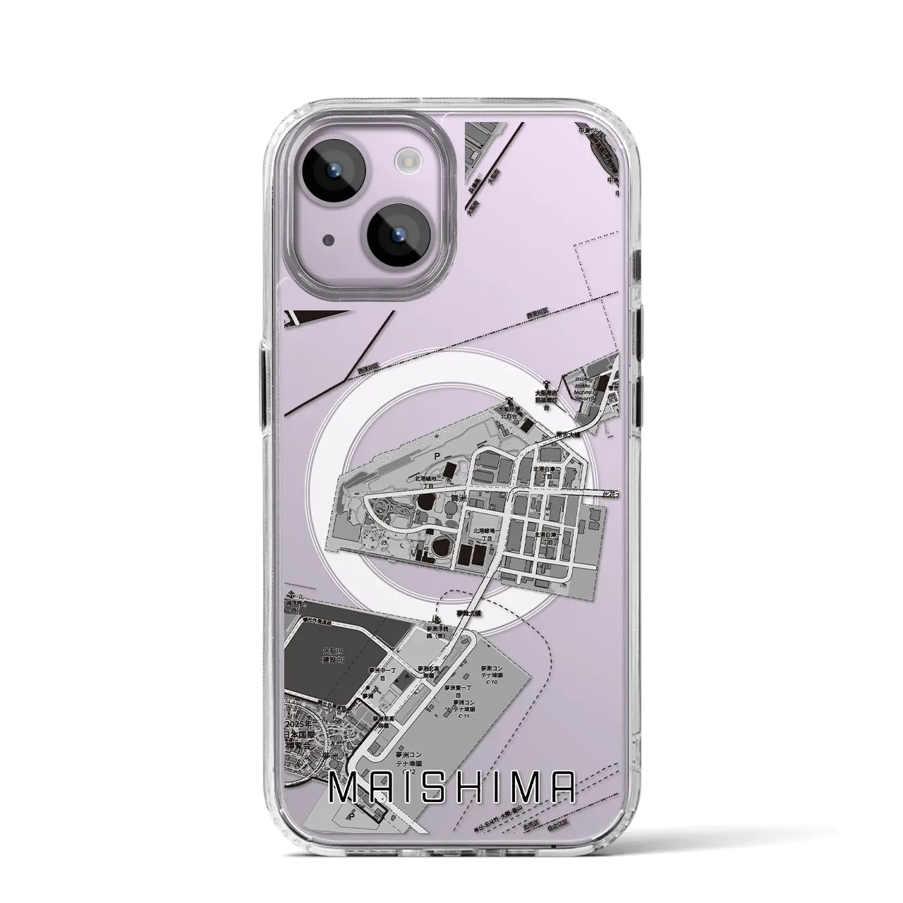 【舞洲(大阪府)】地図柄iPhoneケース(MagSafeタイプ)