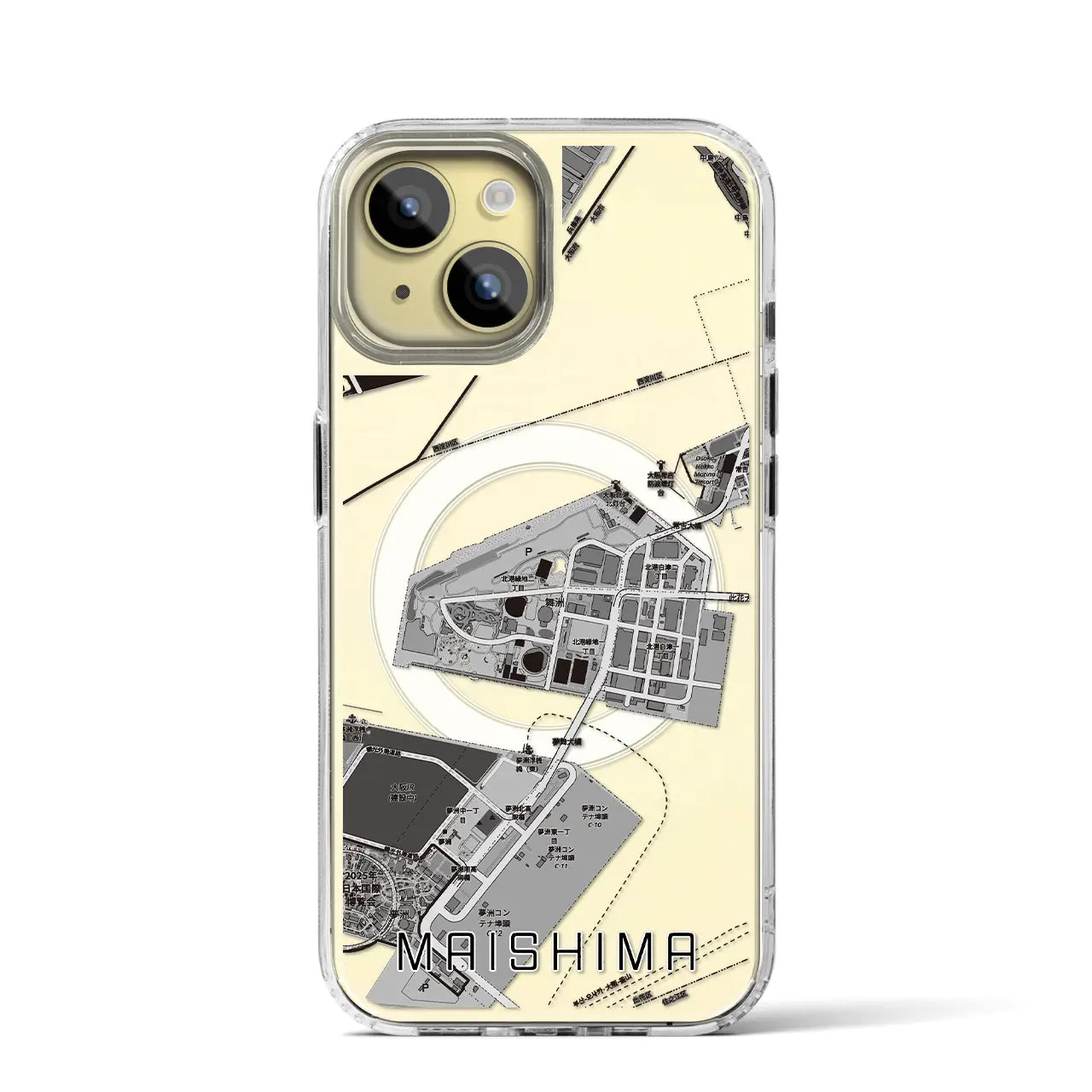 【舞洲(大阪府)】地図柄iPhoneケース(MagSafeタイプ)