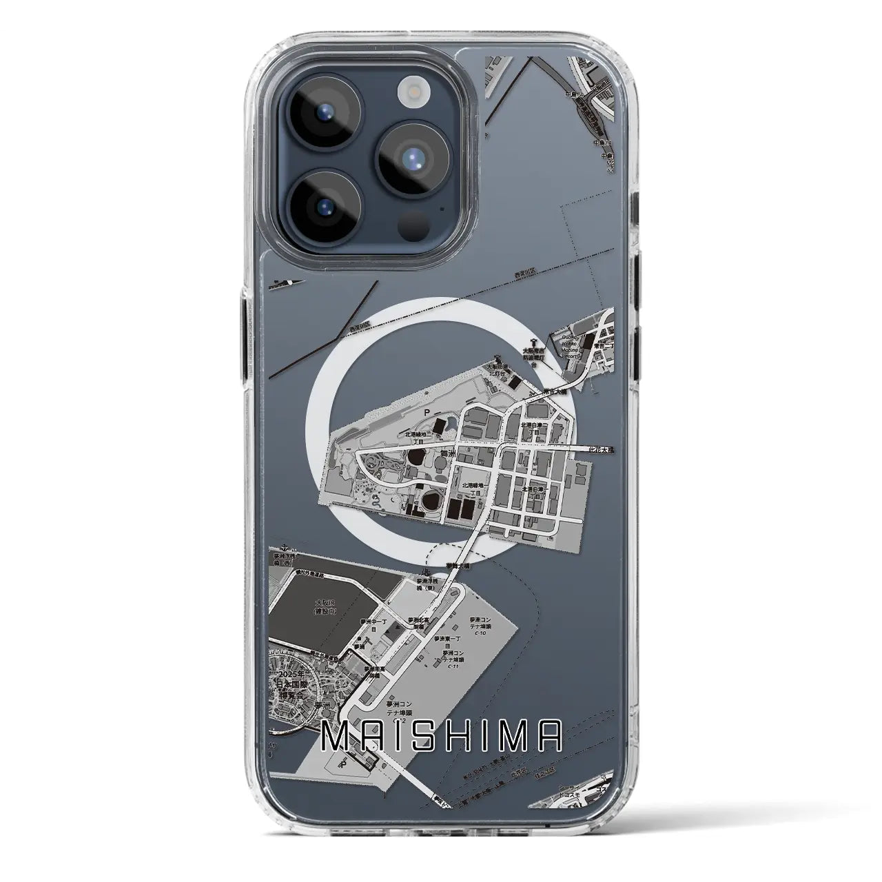 【舞洲(大阪府)】地図柄iPhoneケース(MagSafeタイプ)