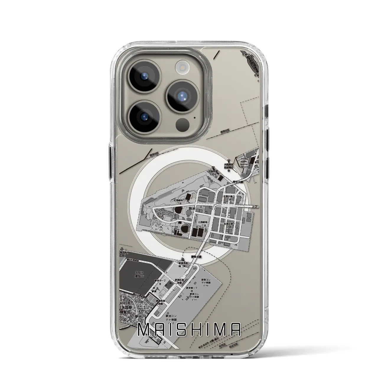 【舞洲(大阪府)】地図柄iPhoneケース(MagSafeタイプ)