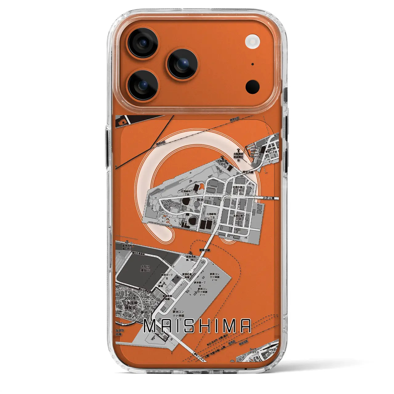 【舞洲(大阪府)】地図柄iPhoneケース(MagSafeタイプ)