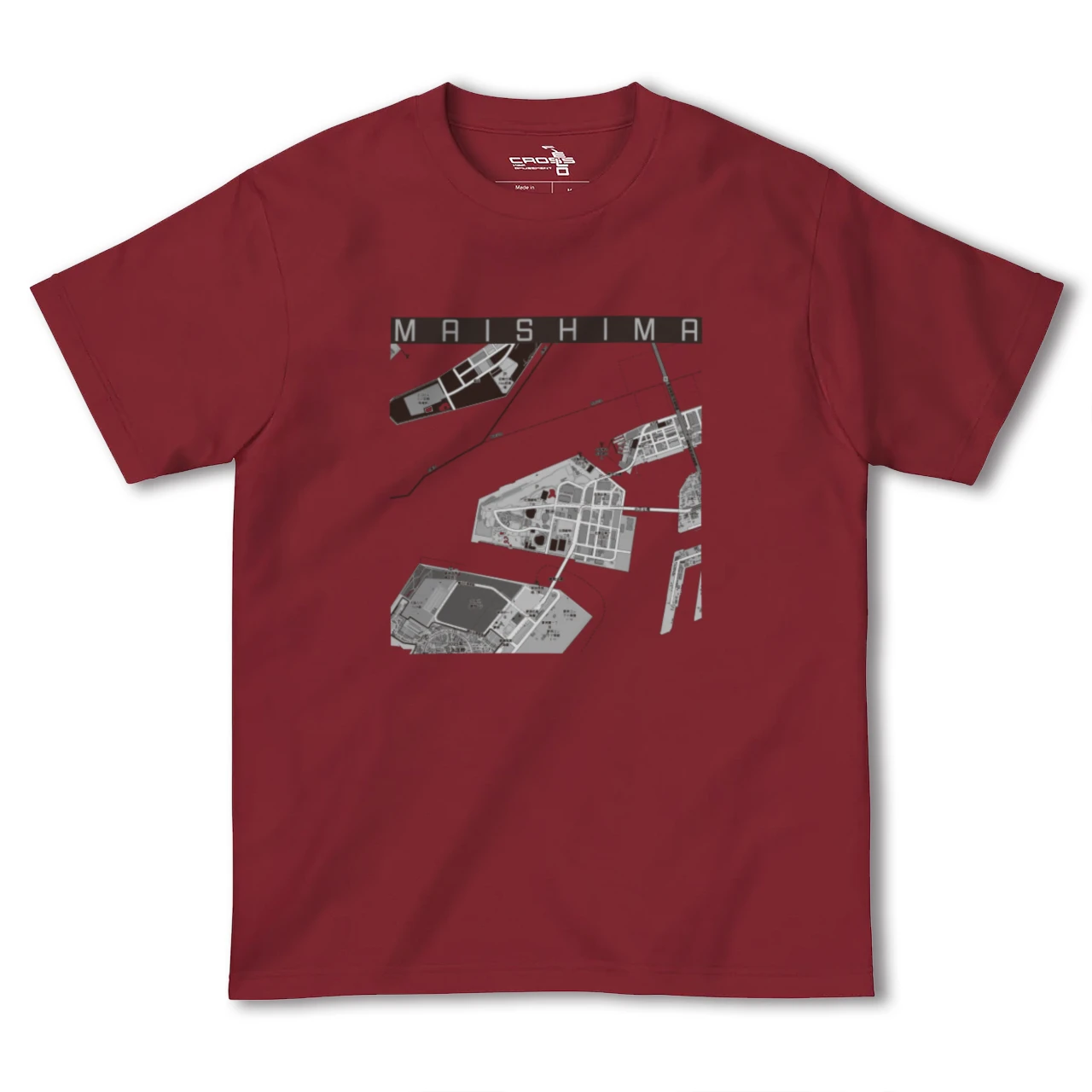 【舞洲(大阪府)】地図柄ヘビーウェイトTシャツ