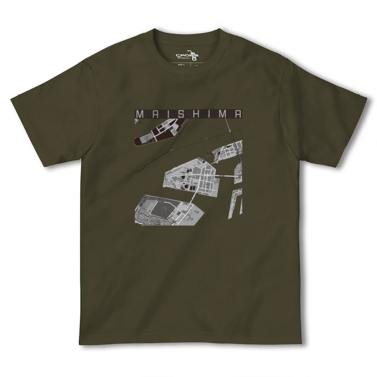 【舞洲(大阪府)】地図柄ヘビーウェイトTシャツ