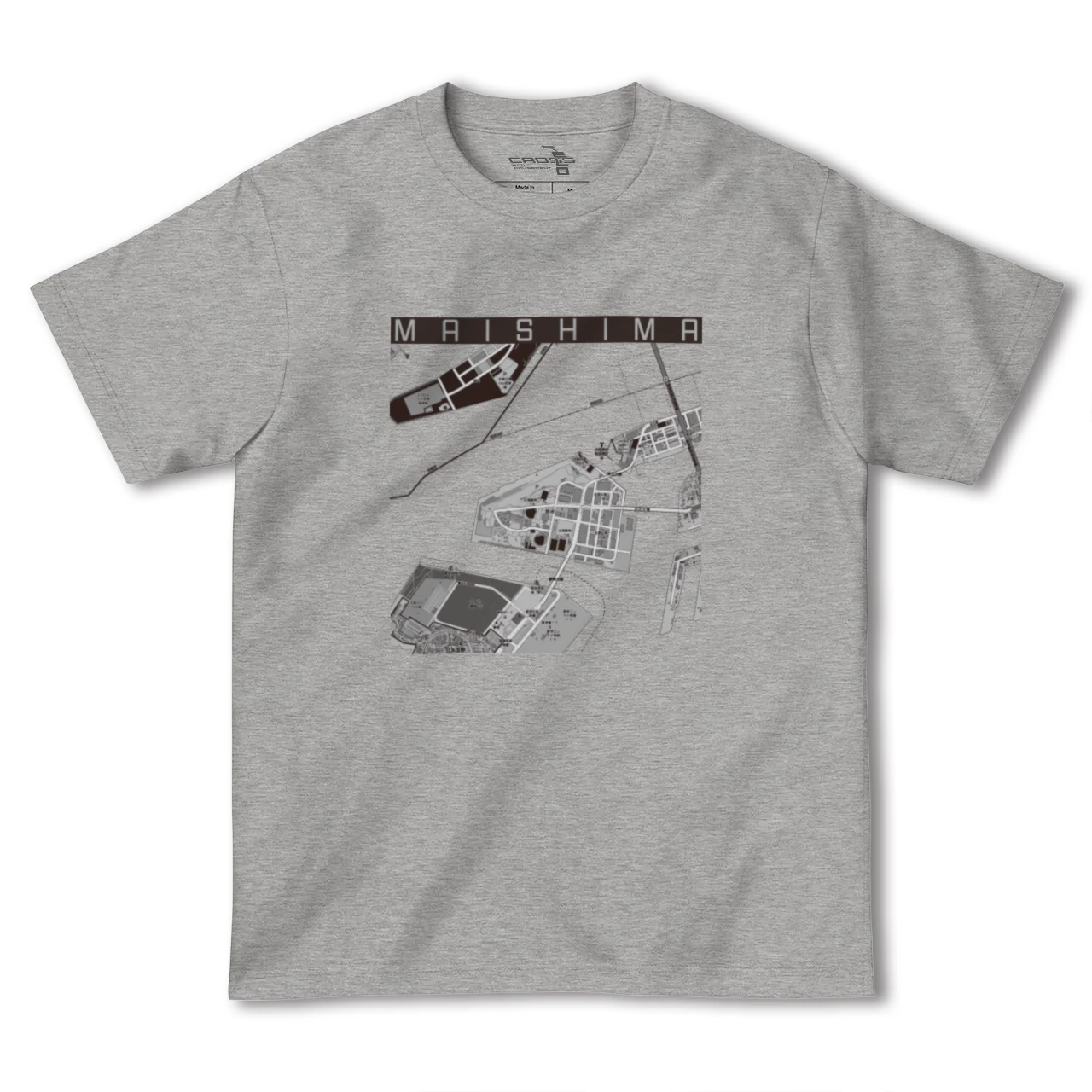 【舞洲(大阪府)】地図柄ヘビーウェイトTシャツ