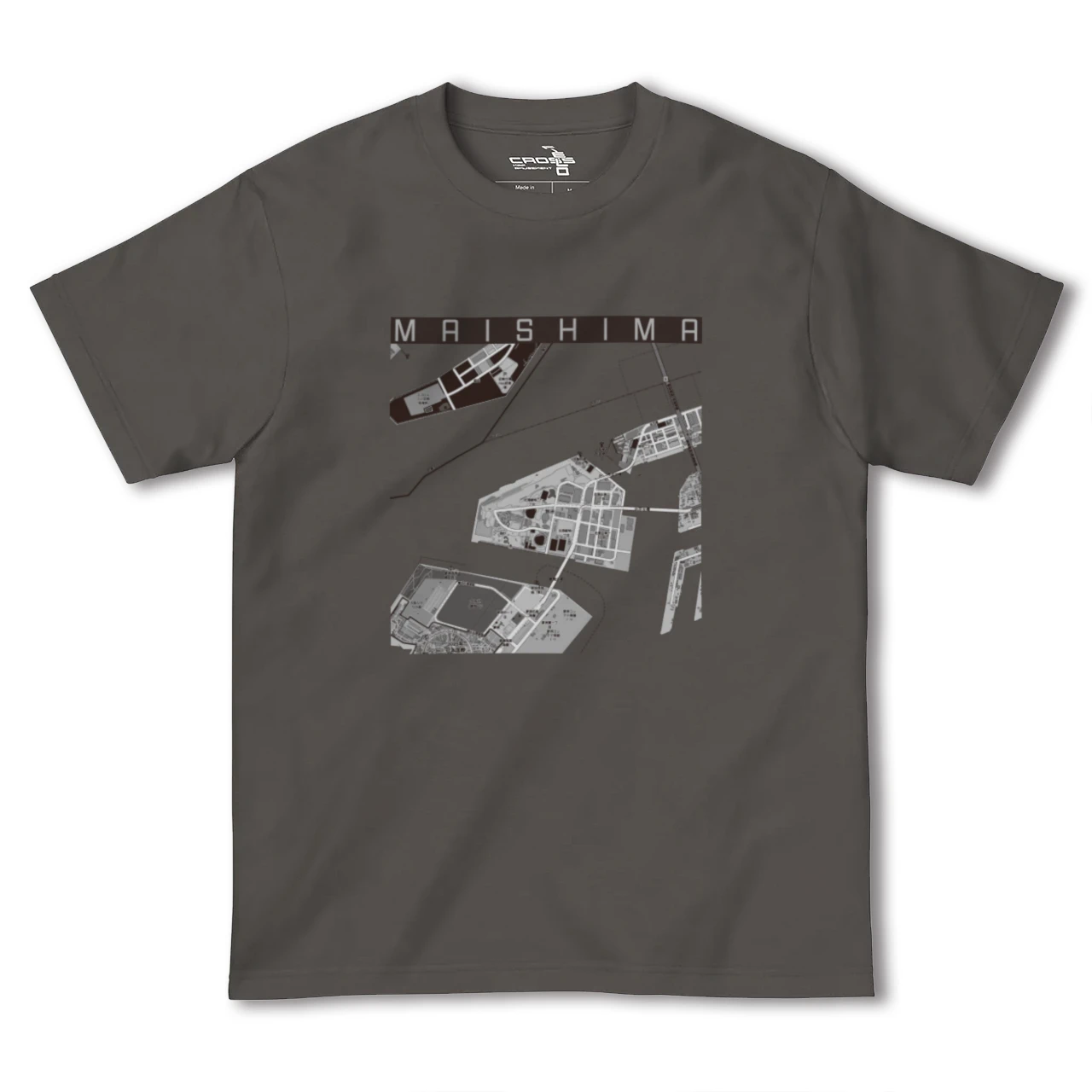 【舞洲(大阪府)】地図柄ヘビーウェイトTシャツ
