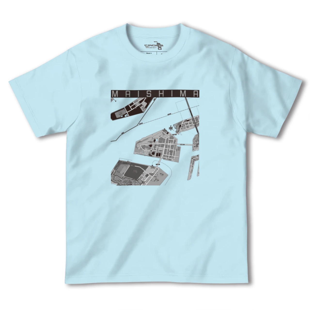 【舞洲(大阪府)】地図柄ヘビーウェイトTシャツ
