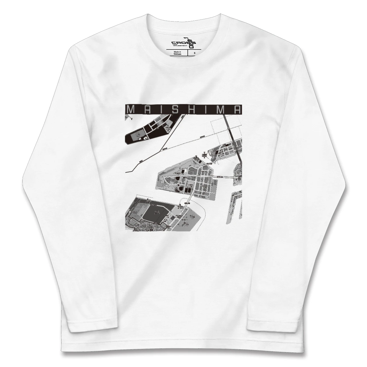 【舞洲(大阪府)】地図柄ロングスリーブTシャツ