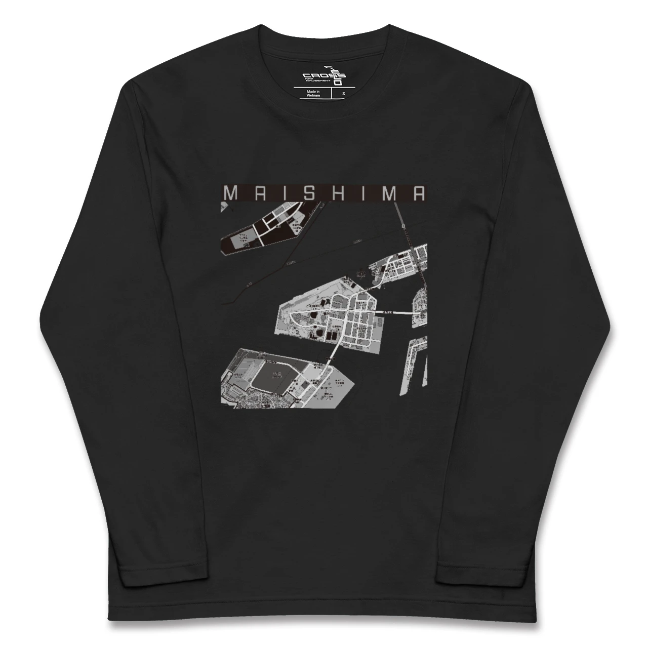 【舞洲(大阪府)】地図柄ロングスリーブTシャツ