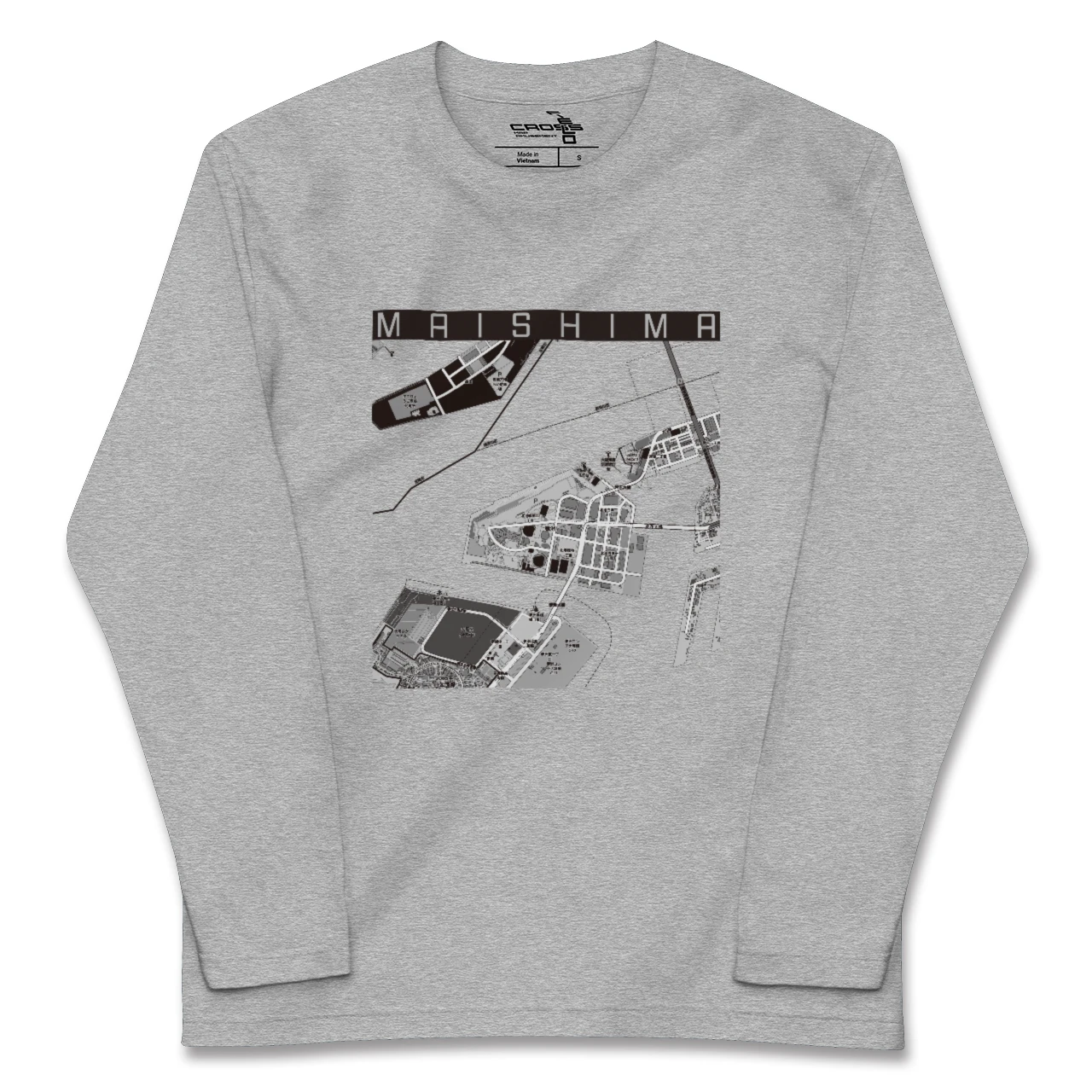 【舞洲(大阪府)】地図柄ロングスリーブTシャツ