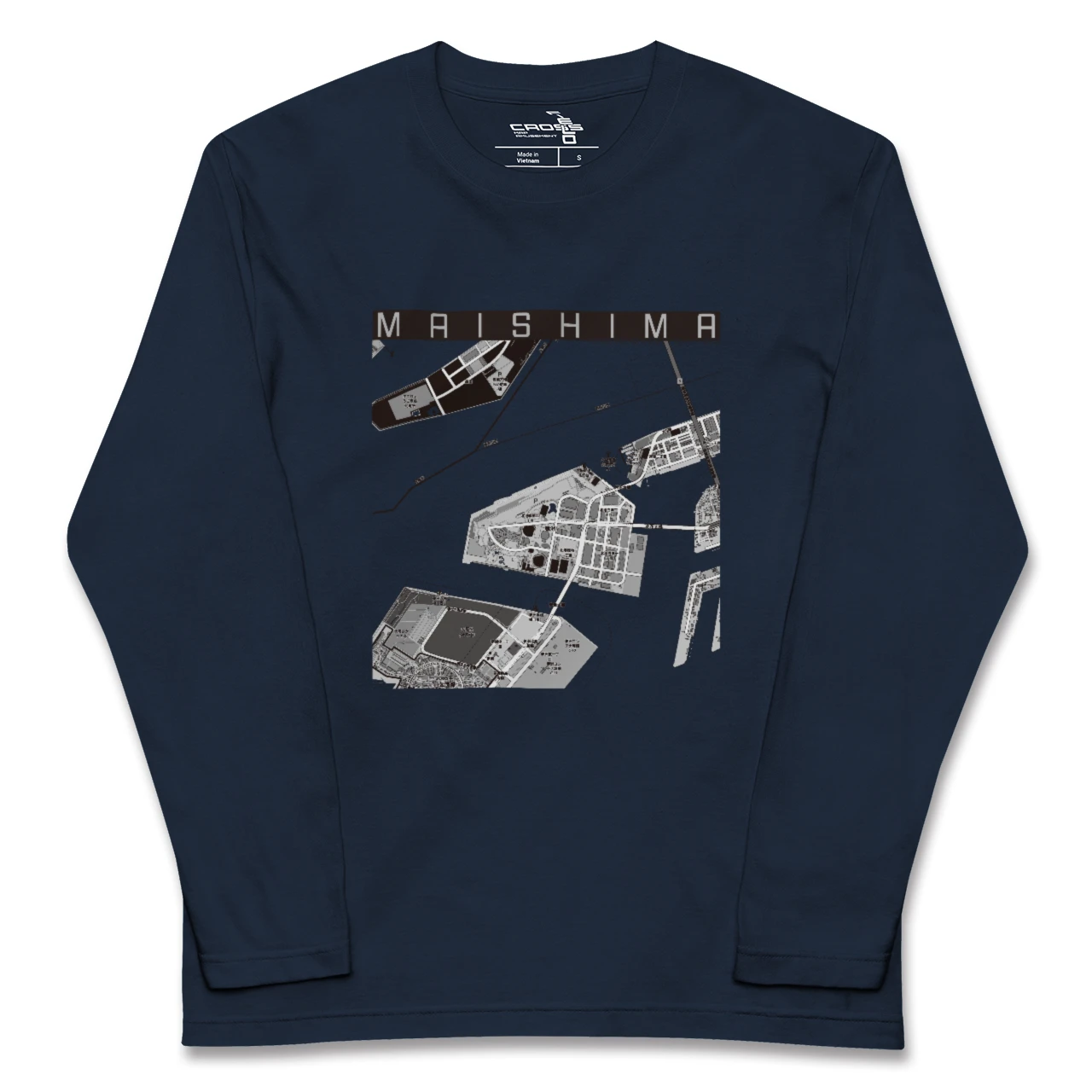 【舞洲(大阪府)】地図柄ロングスリーブTシャツ