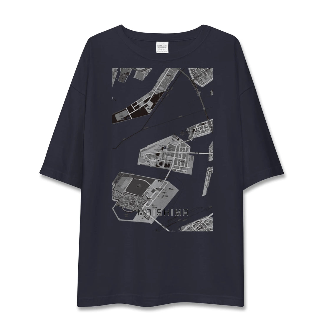 【舞洲(大阪府)】地図柄ビッグシルエットTシャツ