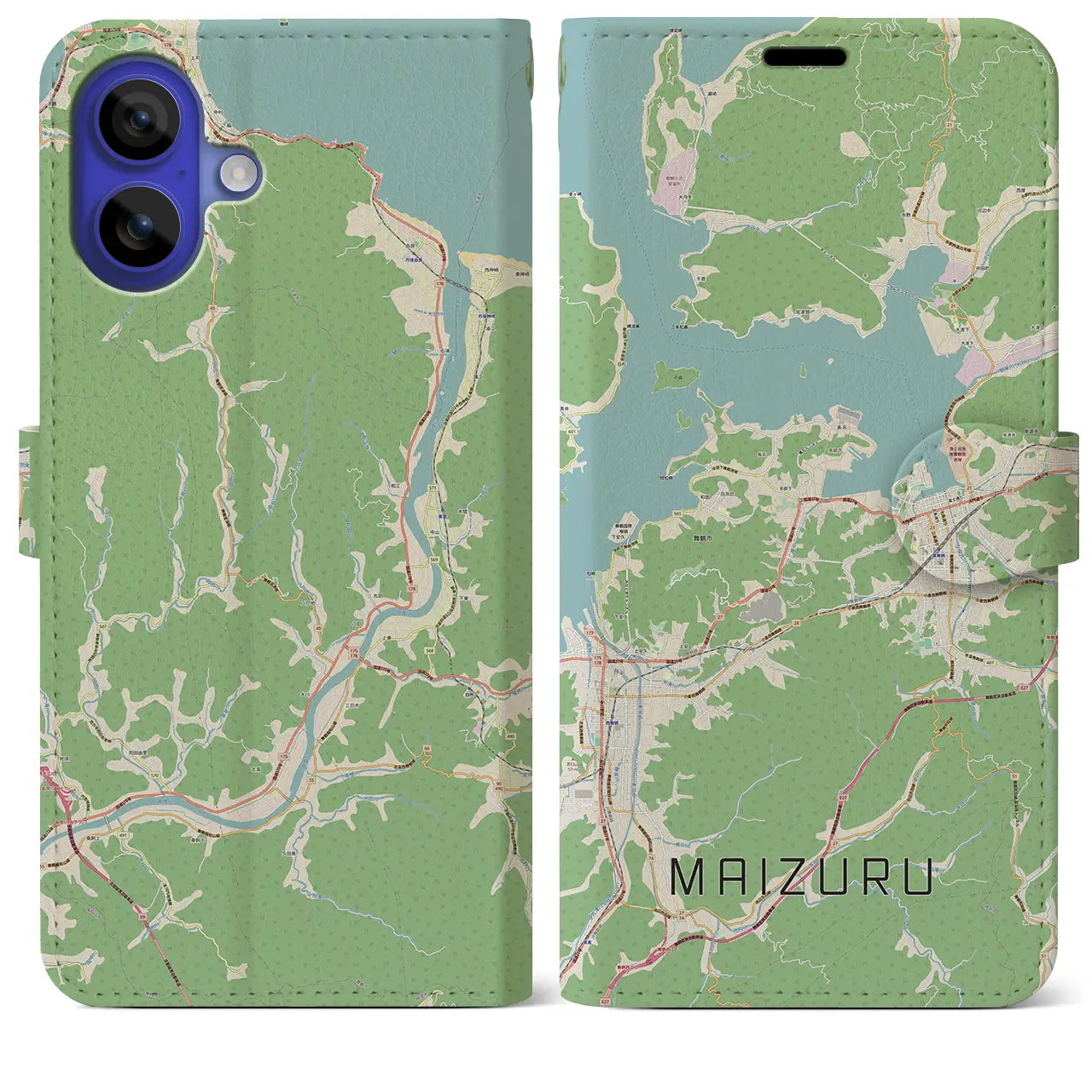 【舞鶴(京都府)】地図柄iPhoneケース(手帳タイプ)ナチュラル・iPhone 16 Pro Max 用