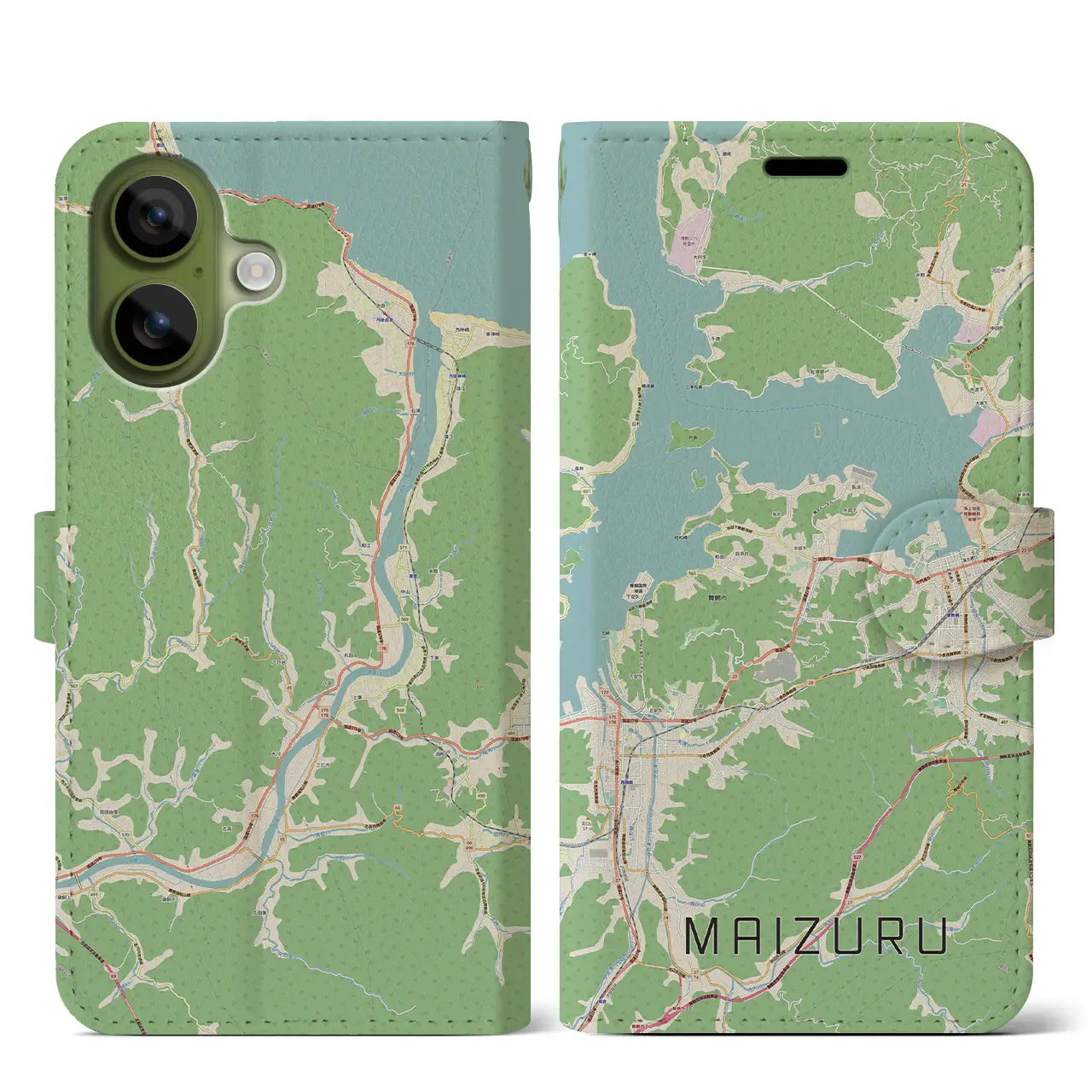 【舞鶴(京都府)】地図柄iPhoneケース(手帳タイプ)ナチュラル・iPhone 17 Pro Max 用