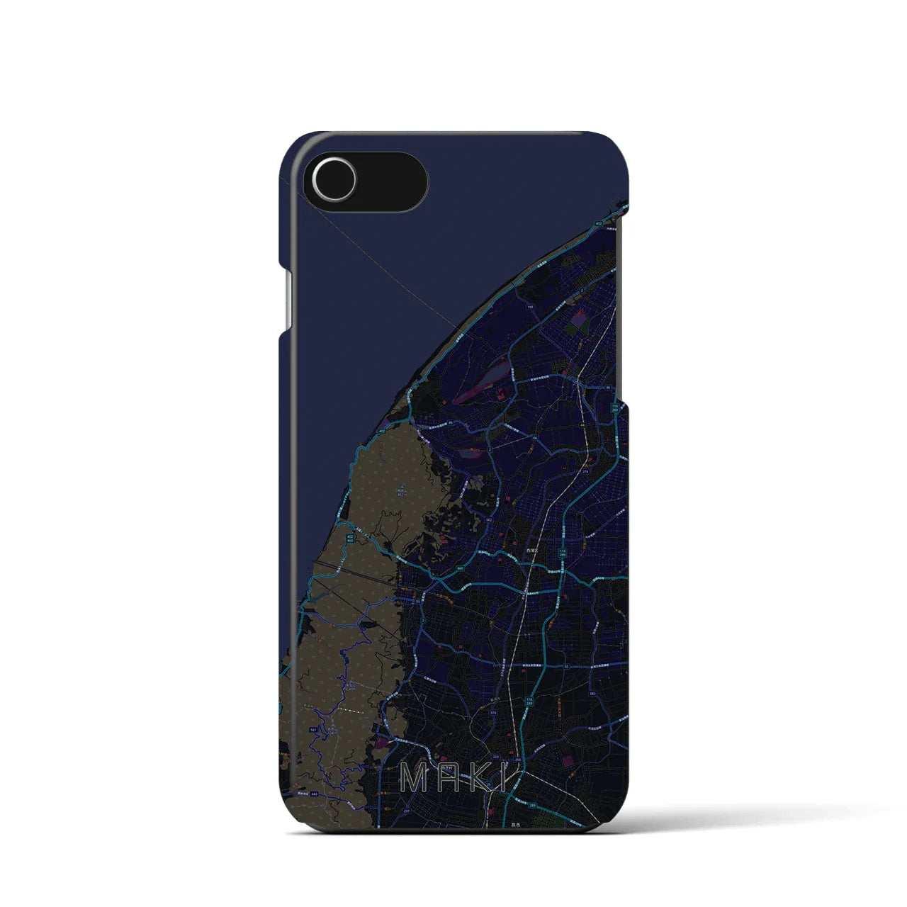 【巻(新潟県)】地図柄iPhoneケース(バックカバータイプ)