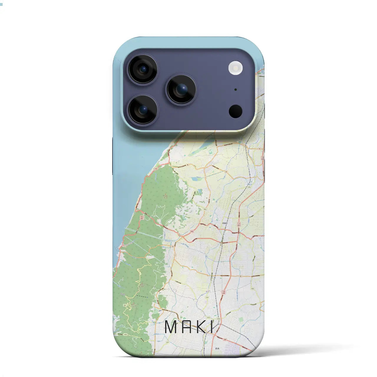 【巻(新潟県)】地図柄iPhoneケース(バックカバータイプ)ブラック・iPhone 17 Pro Max 用