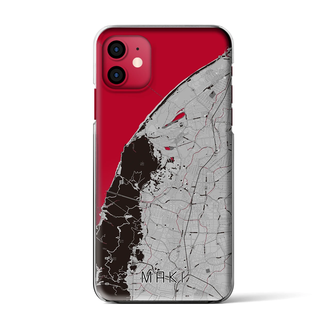 【巻(新潟県)】地図柄iPhoneケース(クリアタイプ)
